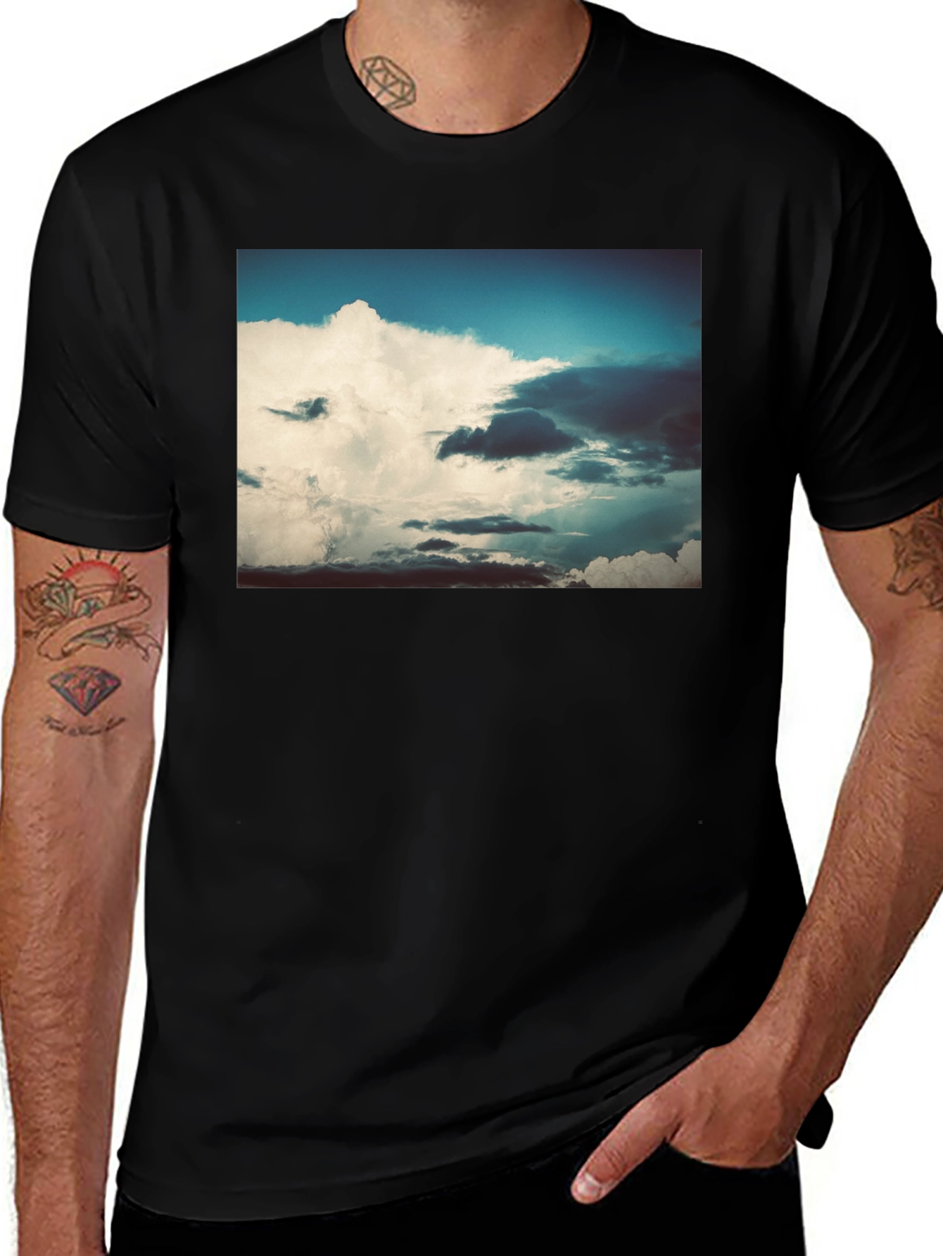 Variant 28 of Cloudscape Graphic Black T-Shirt