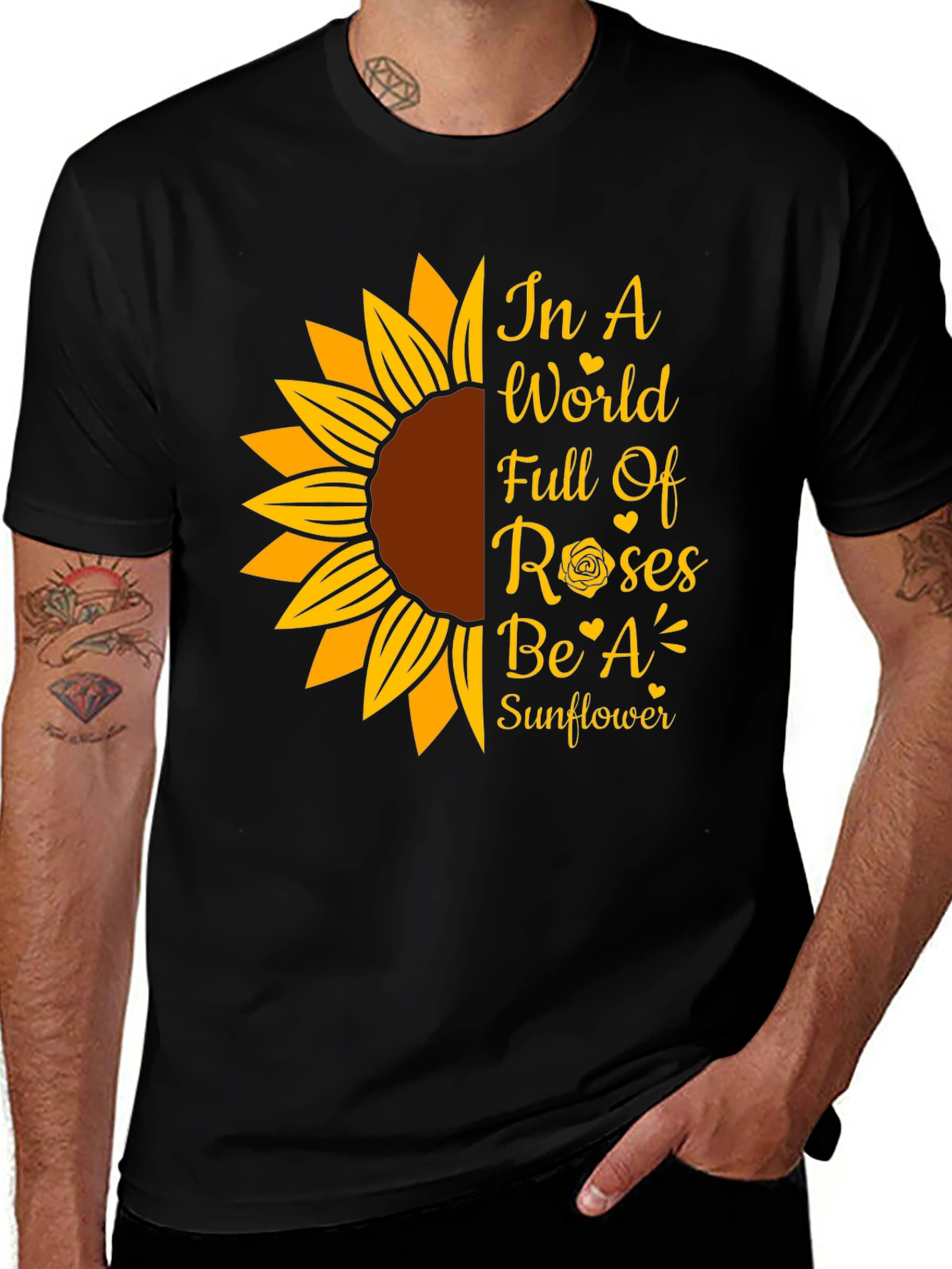 Variant 23 of Sunflower Graphic T-Shirt - Be a Sunflower