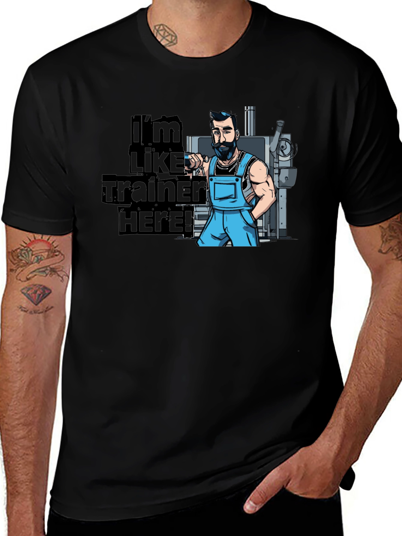 Variant 17 of I'm Like Trainer Here! Black Graphic T-Shirt