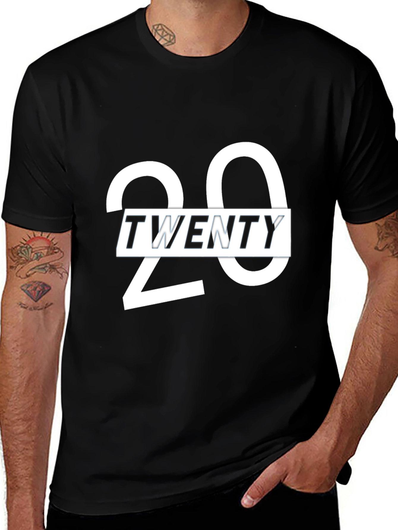 Variant 8 of Stylish Twenty Graphic Print Crew Neck T-Shirt