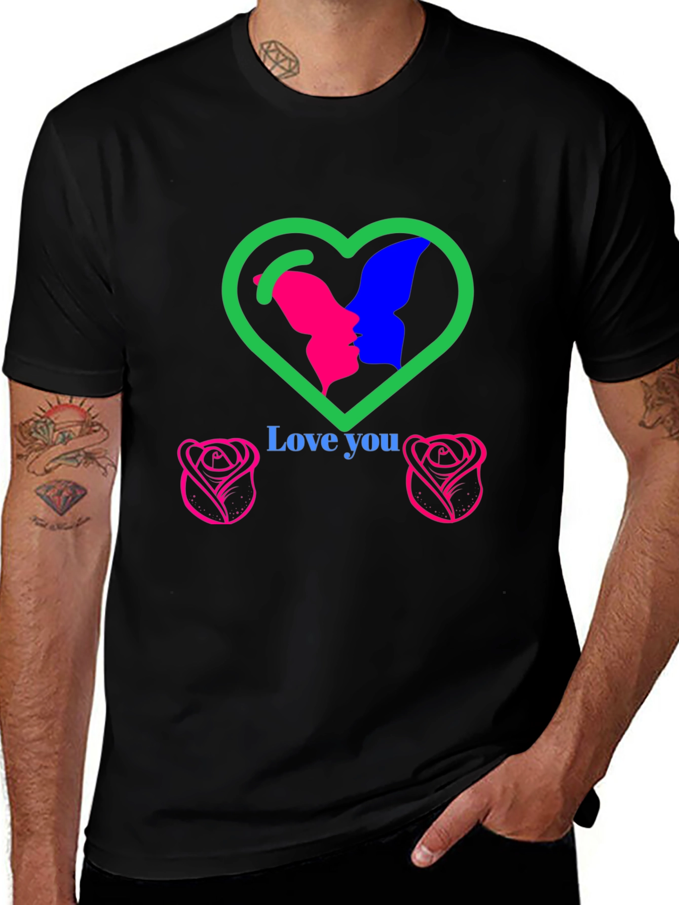 Variant 8 of Love You Graphic T-Shirt - Romantic Design