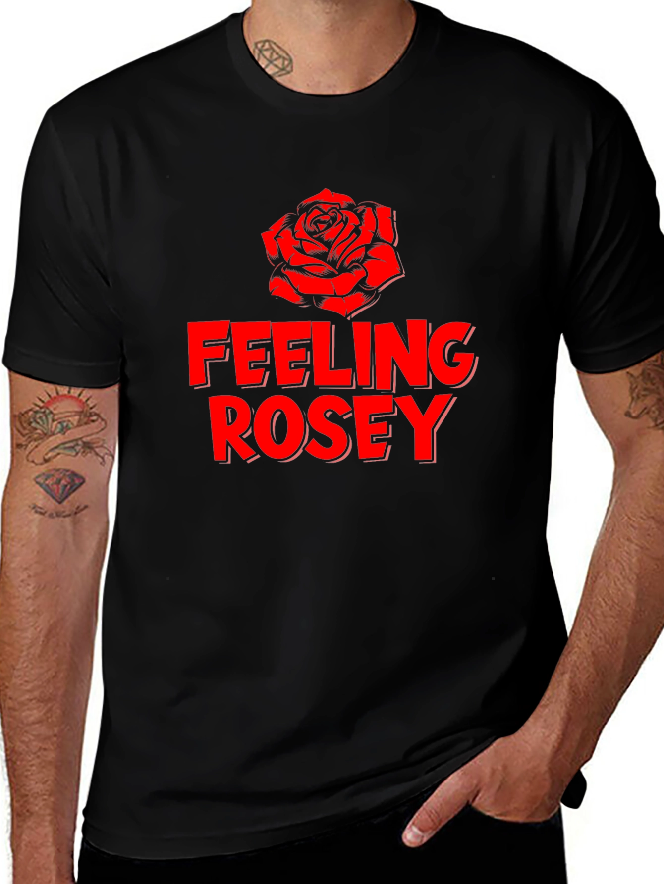 Variant 28 of Feeling Rosey Graphic T-Shirt - Black