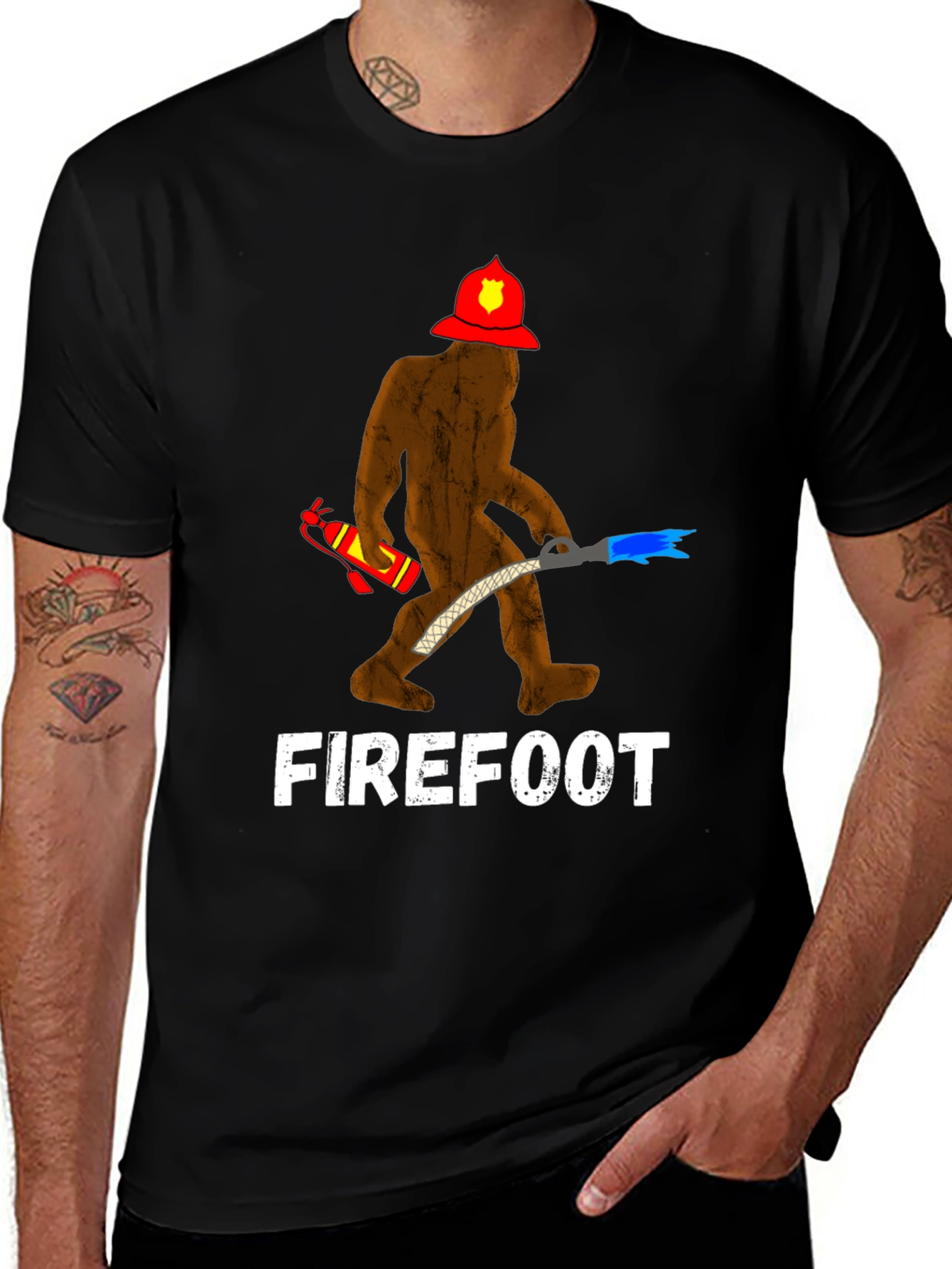 Variant 9 of Firefoot Bigfoot Firefighter T-Shirt