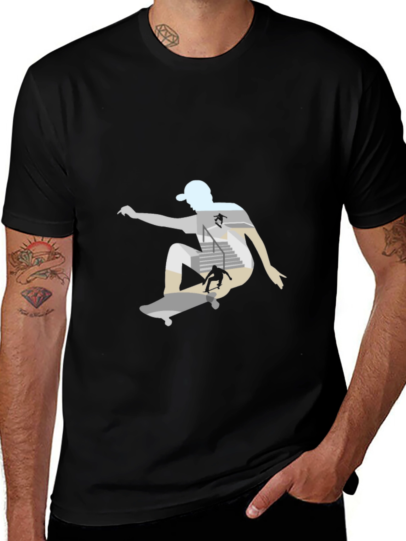 Variant 6 of Skater Graphic Tee - Cool & Unique Design
