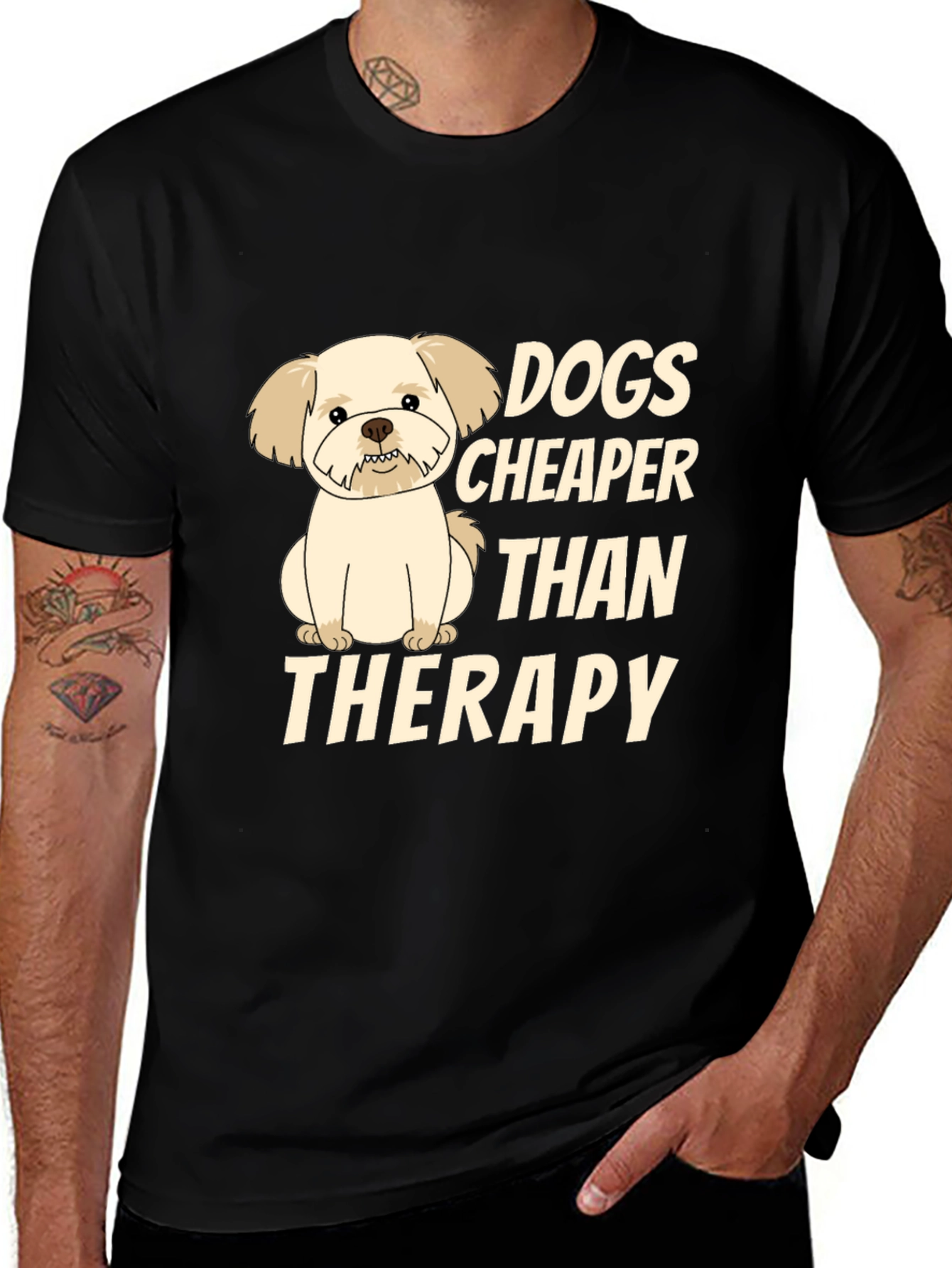 Variant 6 of Dogs Cheaper Than Therapy Funny T-Shirt