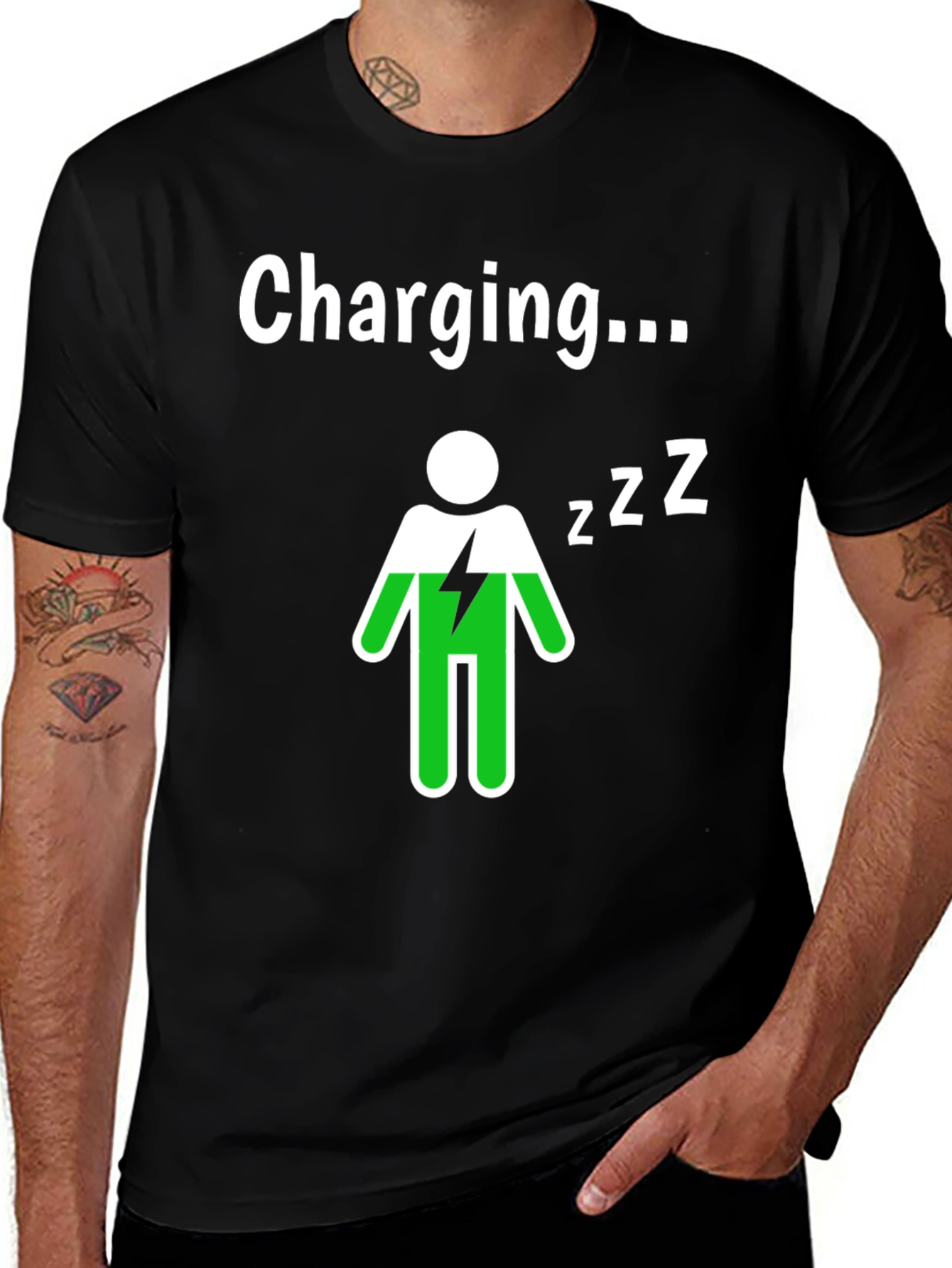 Variant 19 of Charging Mode T-Shirt - Funny Novelty Tee