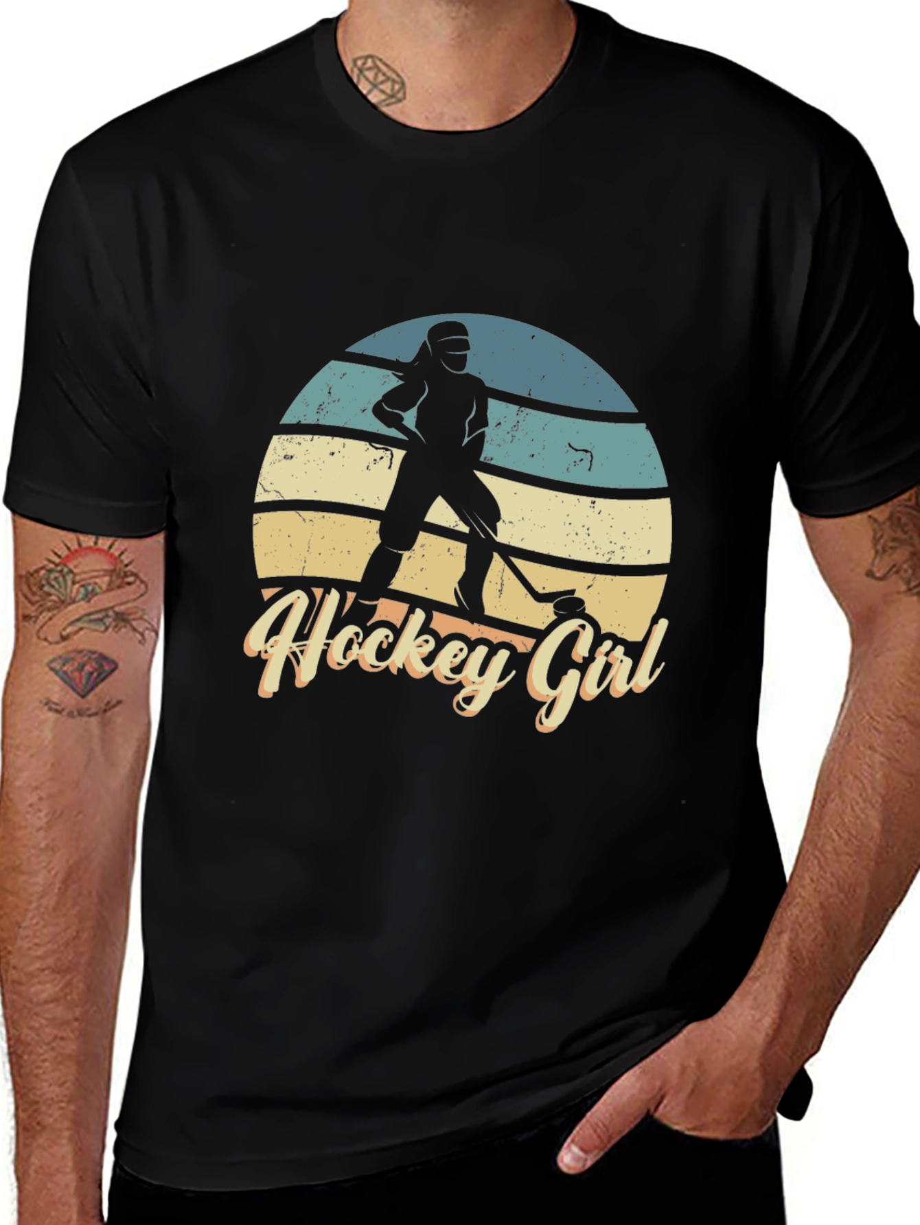 Variant 27 of Hockey Girl Sunset Tee
