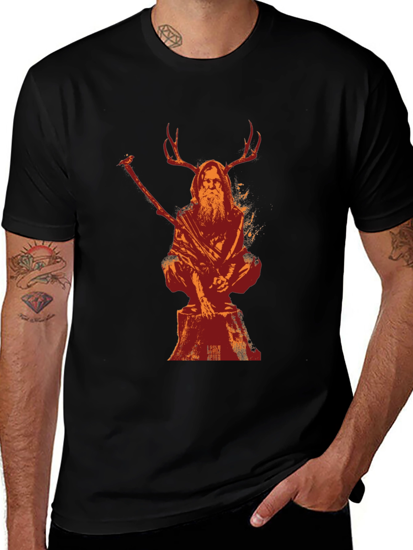Variant 29 of Mystical Druid T-Shirt: Unique Forest Spirit Design