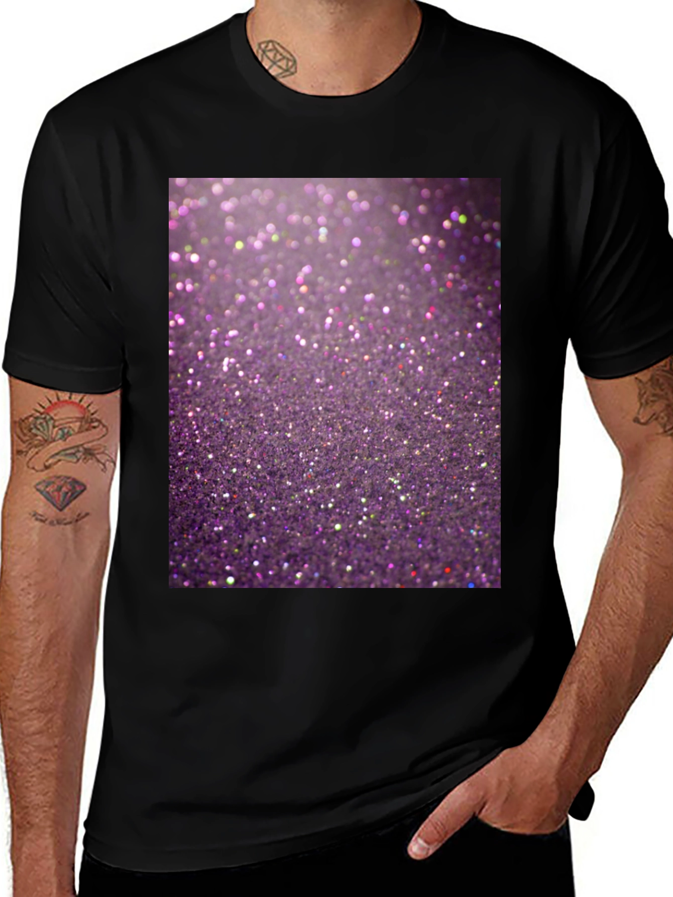 Glitter Sparkle Tee - Stylish Graphic Print Shirt