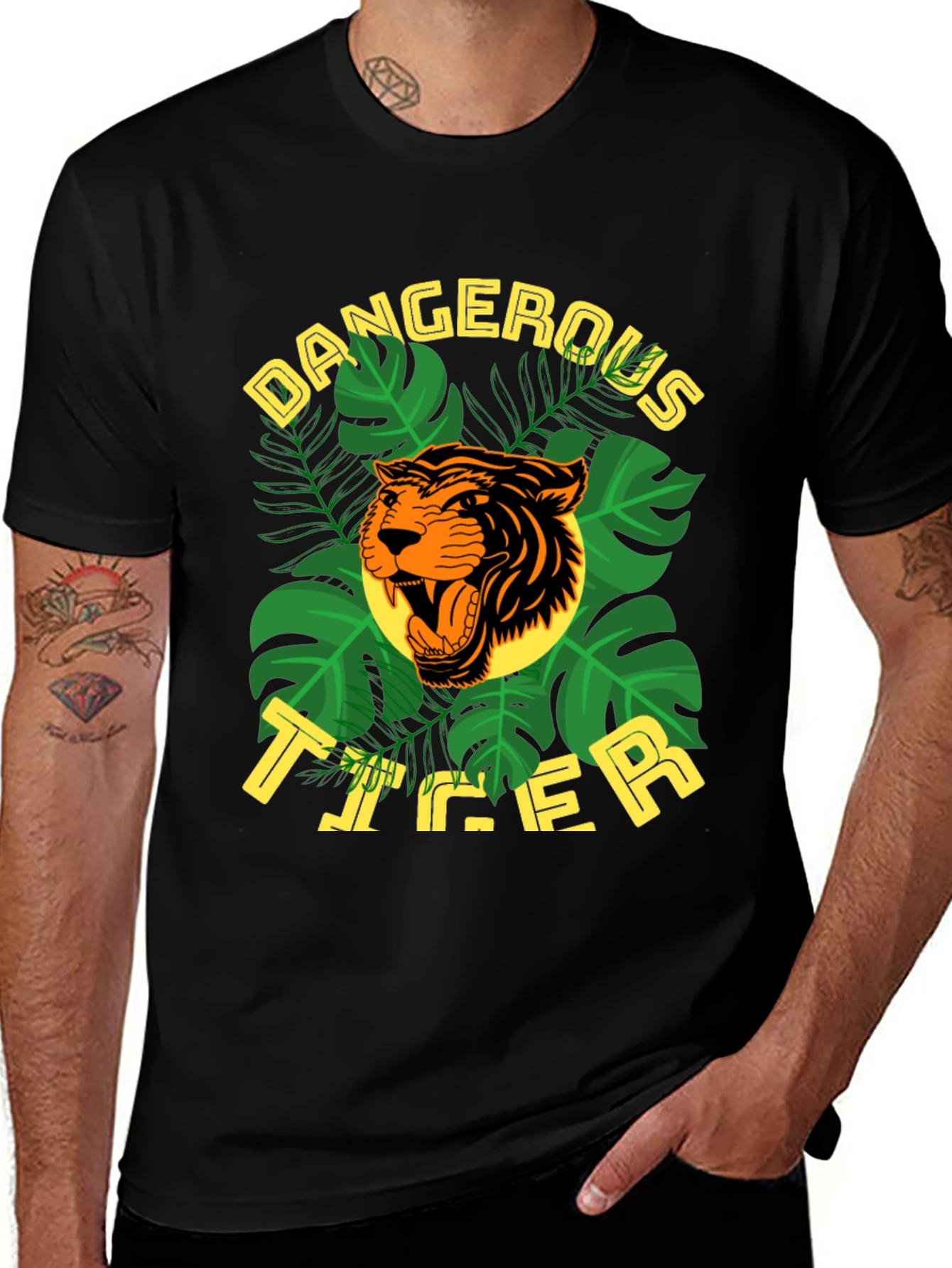 Variant 30 of Dangerous Tiger Graphic Print T-Shirt
