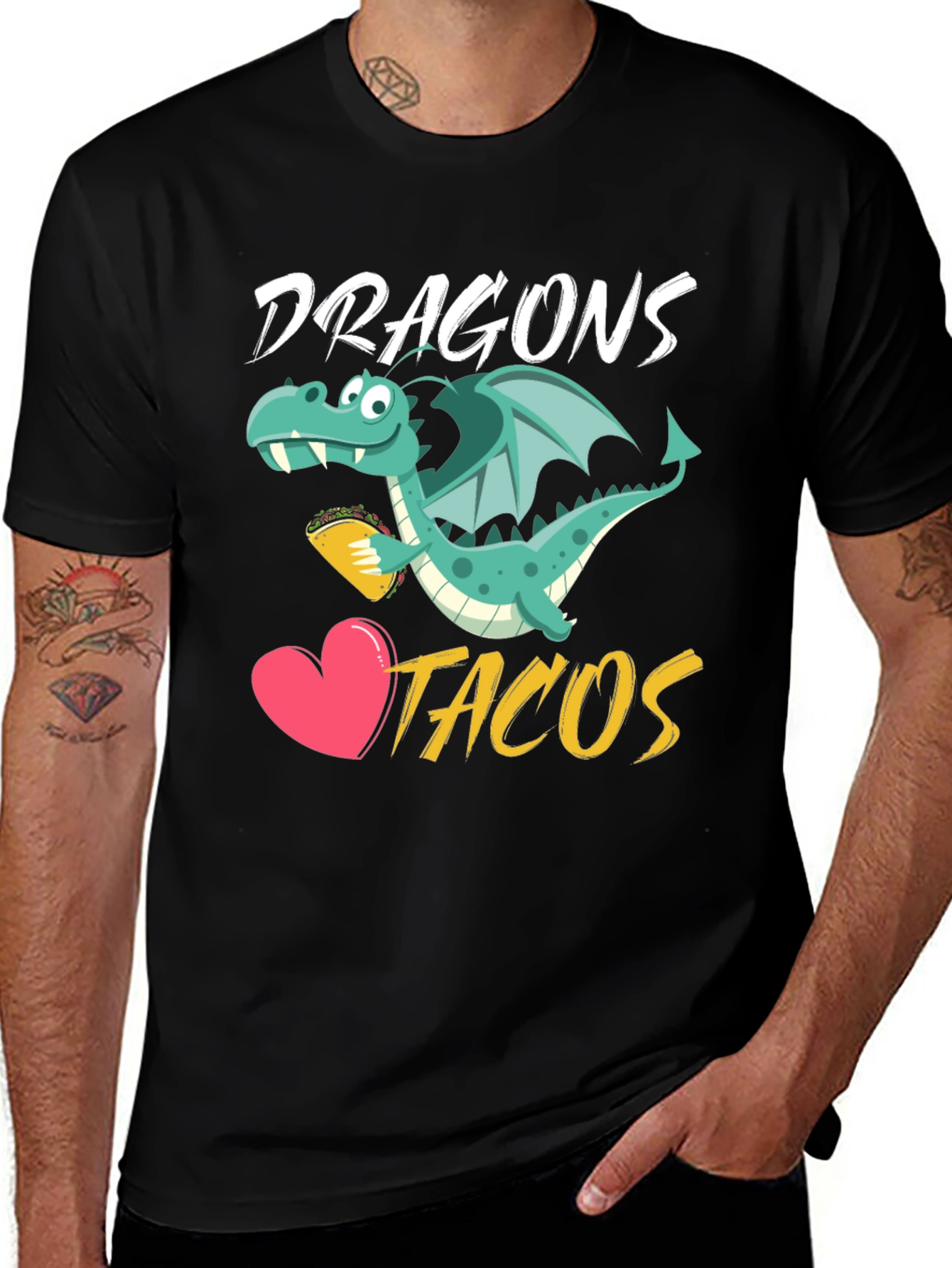 Variant 13 of Dragons Love Tacos Graphic T-Shirt