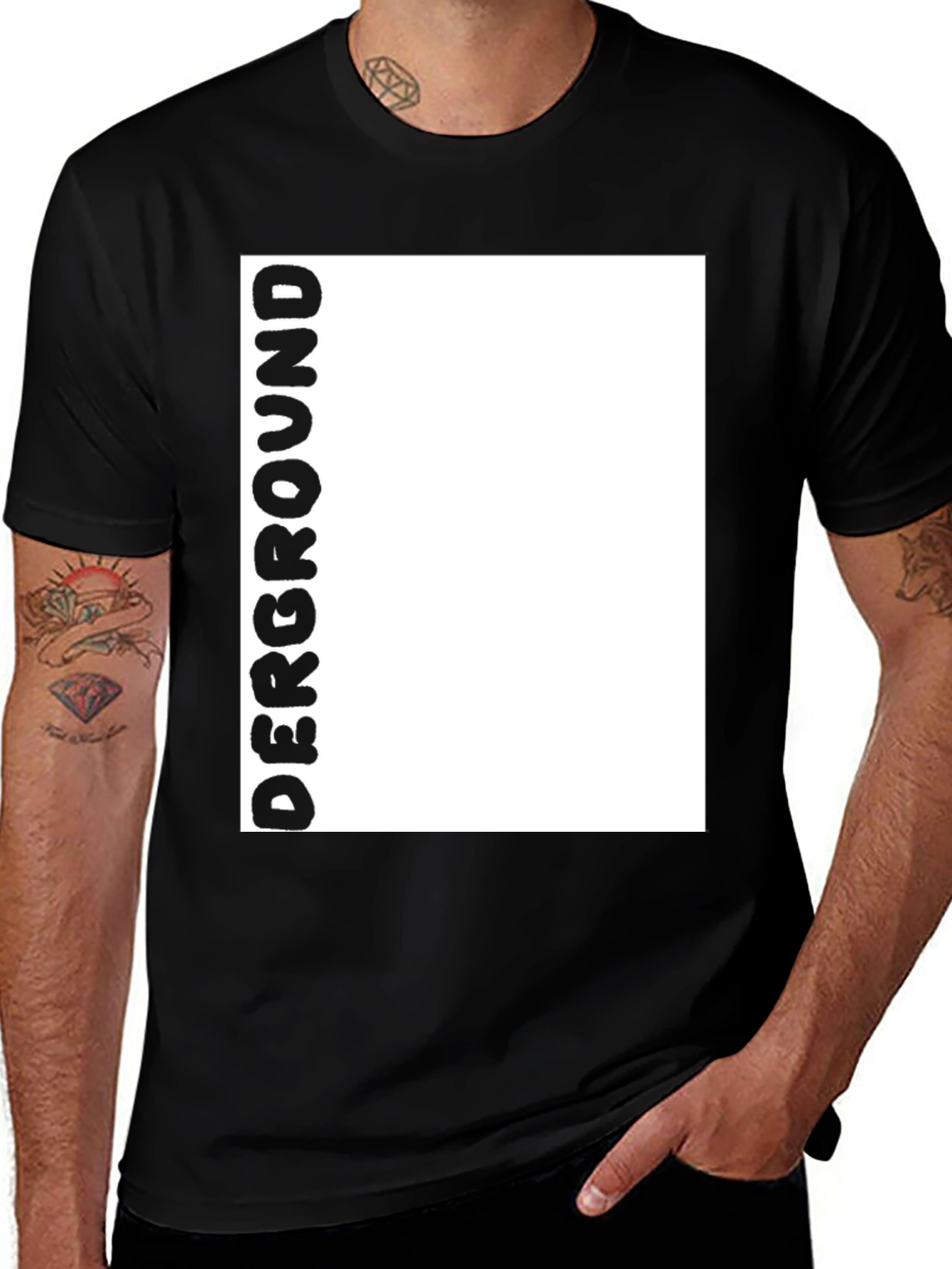 Underground Bold Text Black T-Shirt