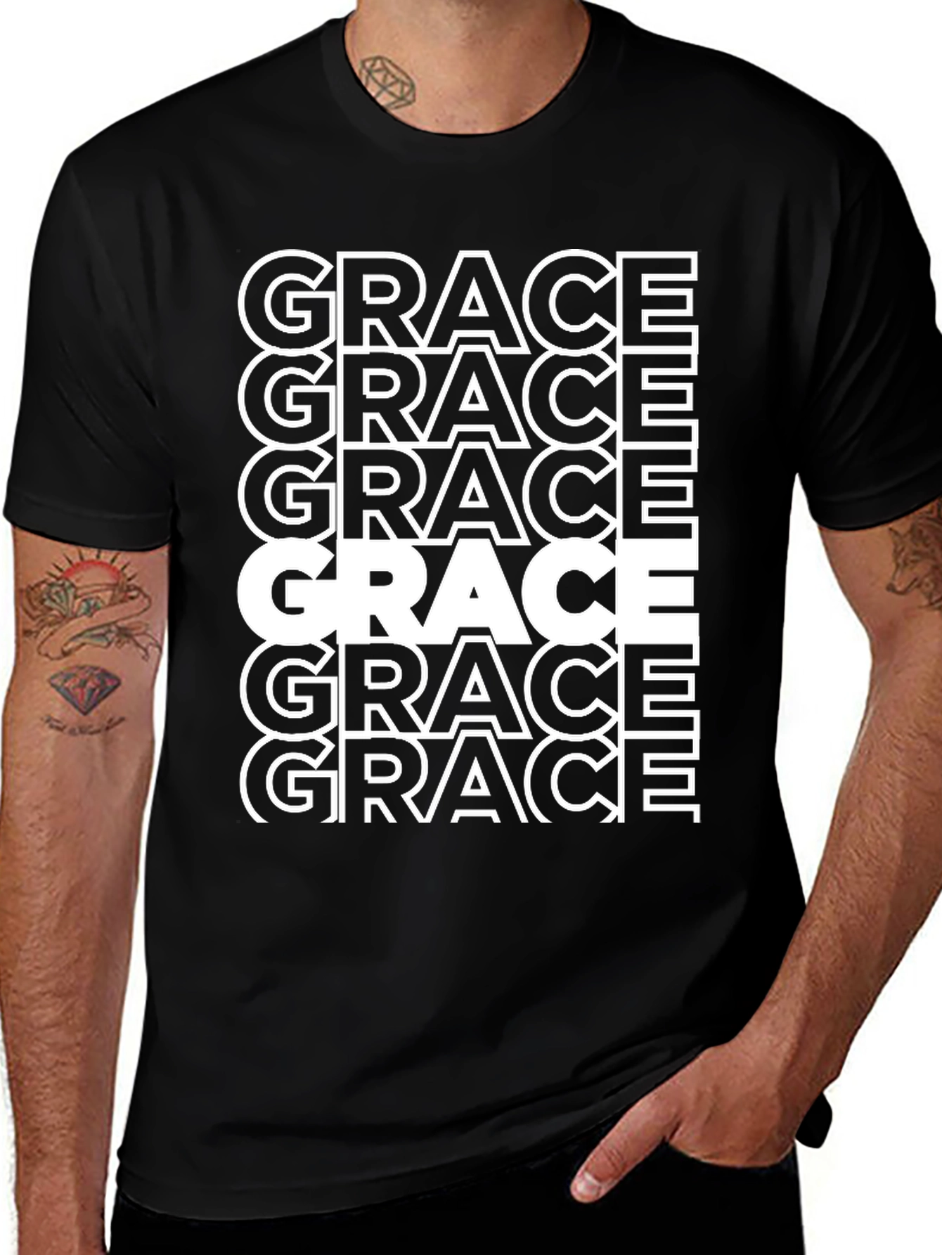 Variant 21 of Grace T-Shirt - Black, Bold Christian Apparel