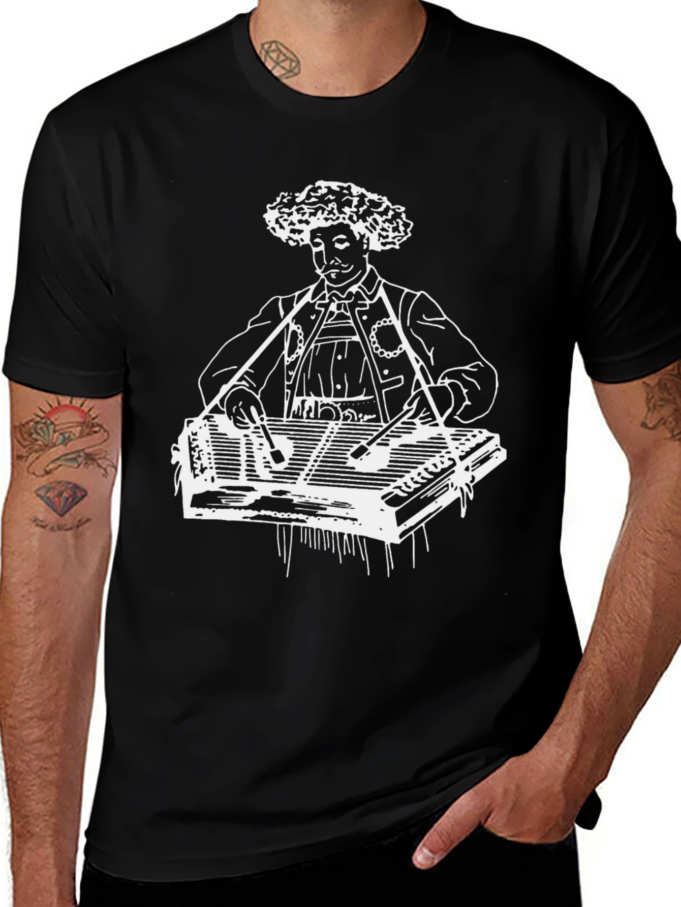 Variant 25 of Retro Dulcimer Player Graphic T-Shirt