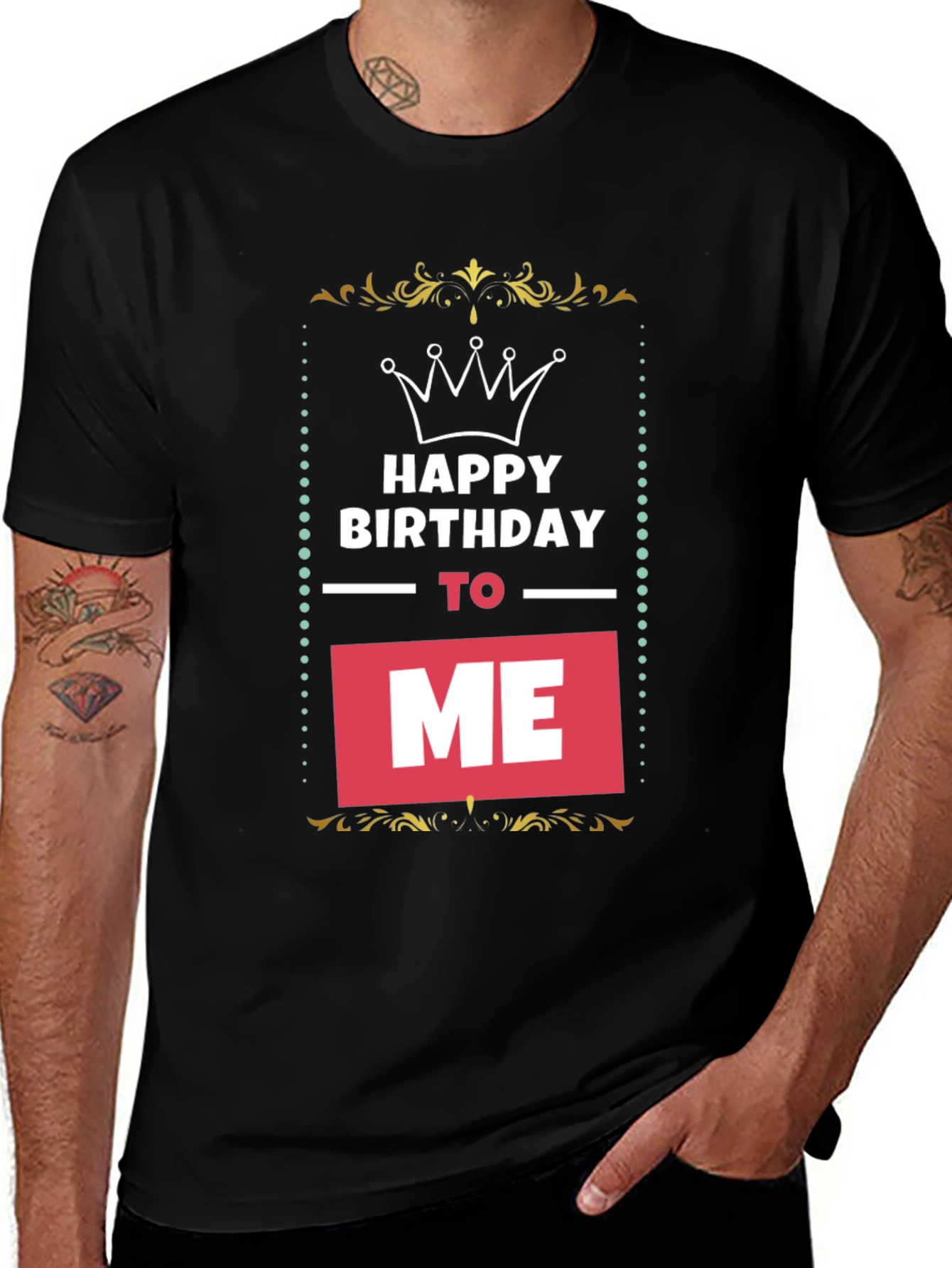 Black Happy Birthday To Me T-Shirt - Black main image