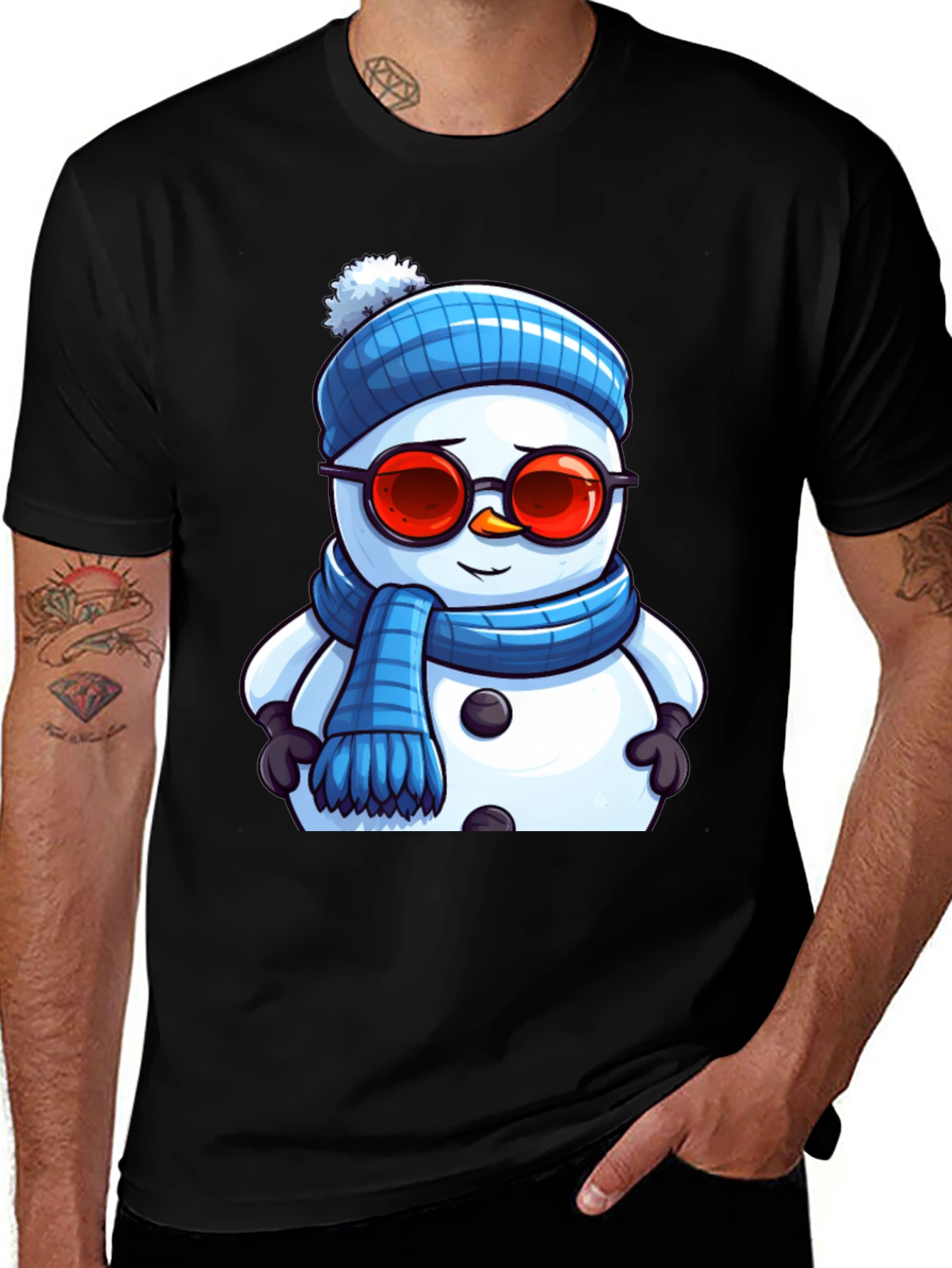 Variant 14 of Cool Snowman Graphic Tee - Holiday Style
