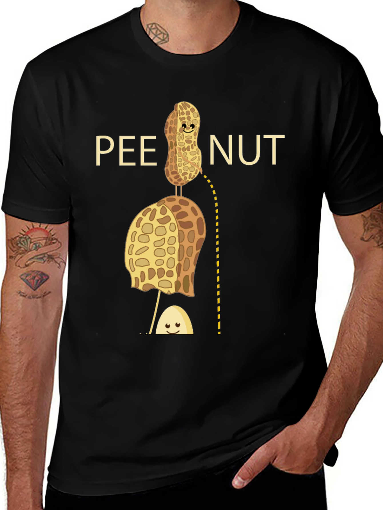 Variant 29 of Pee Nut Pun Graphic T-Shirt - Unisex Cotton Tee