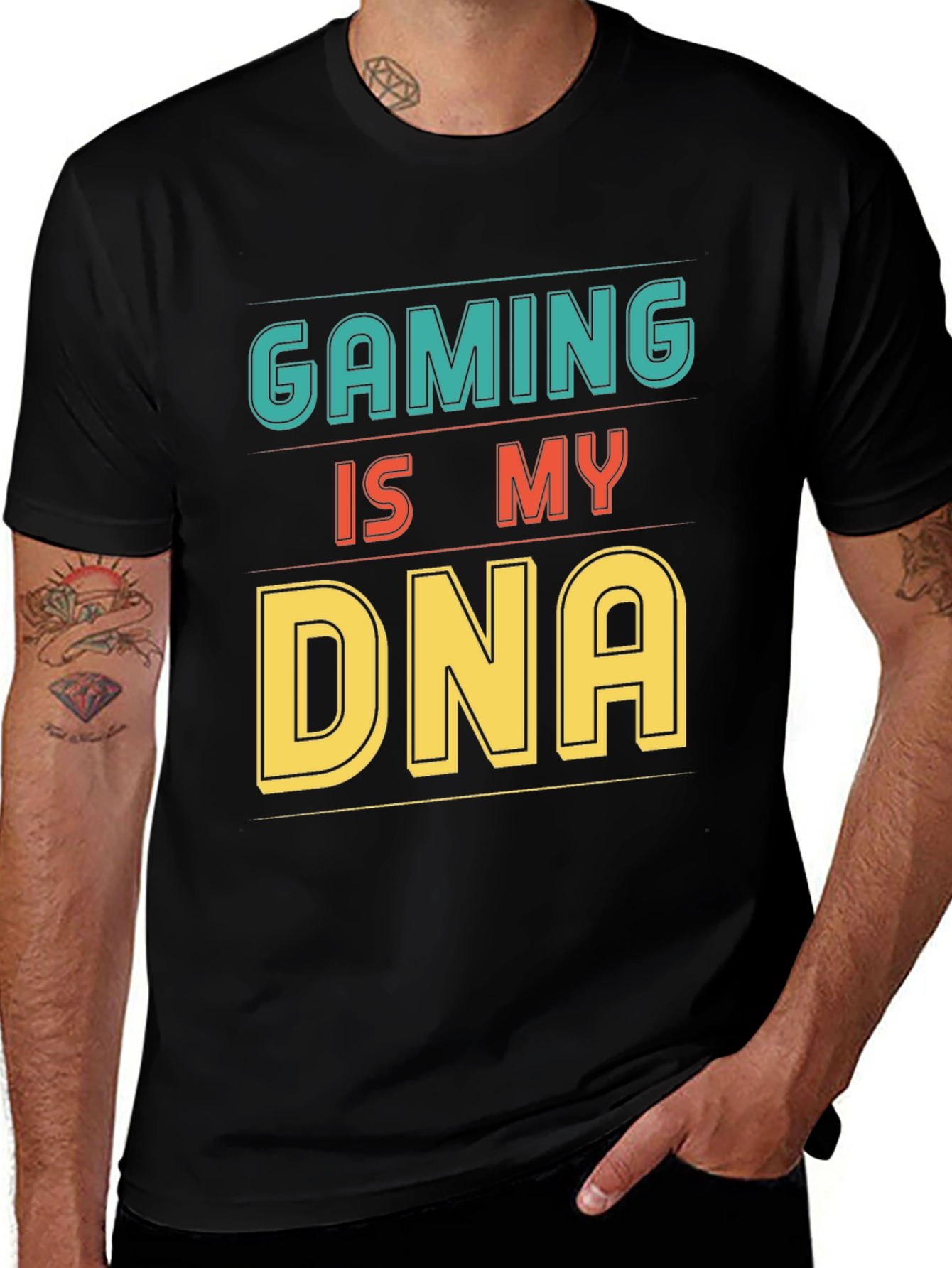 Variant 10 of Gaming is My DNA Black Graphic T-Shirt