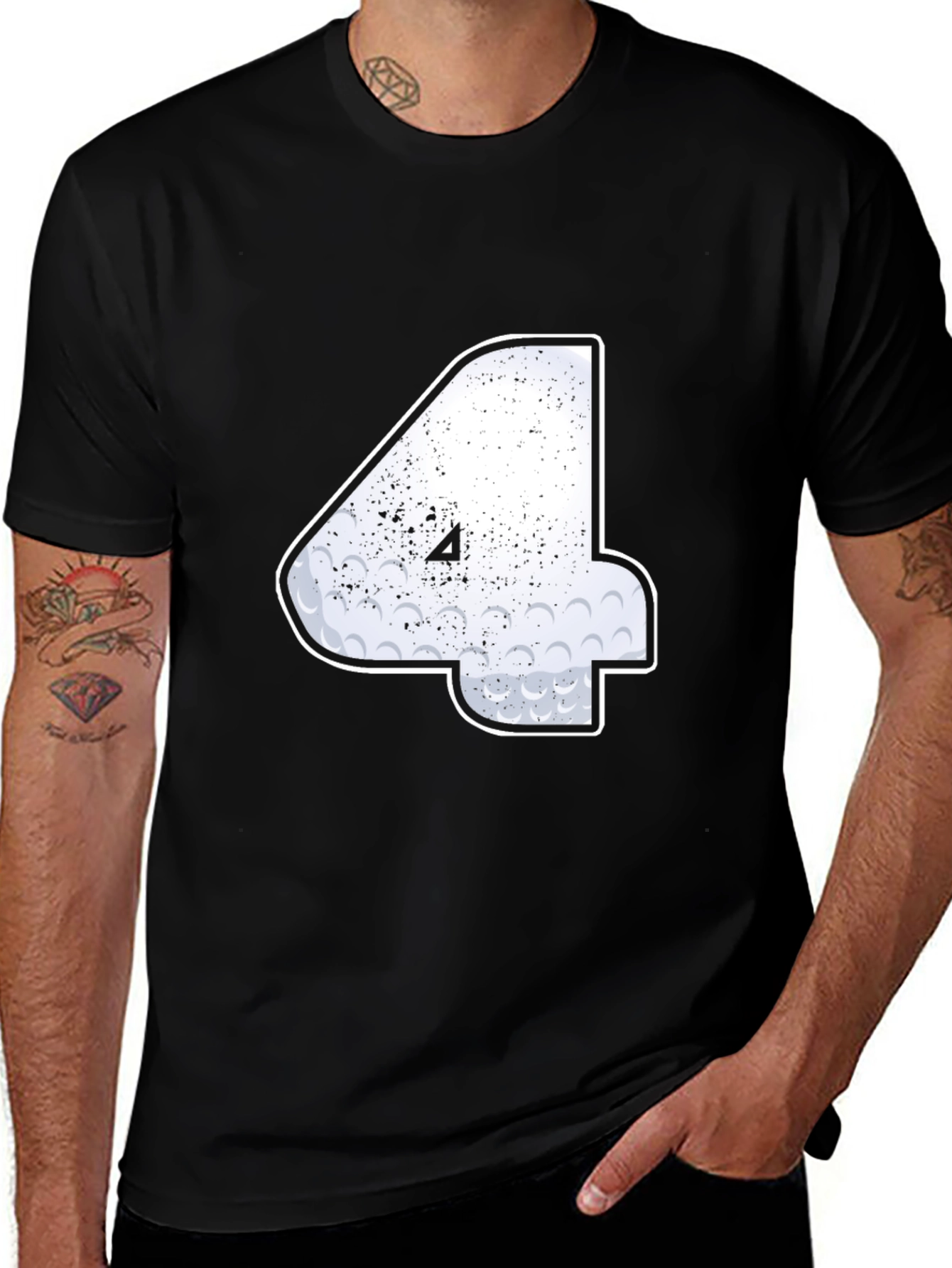 Golf Ball Number 4 T-Shirt - Unique Golfer Tee