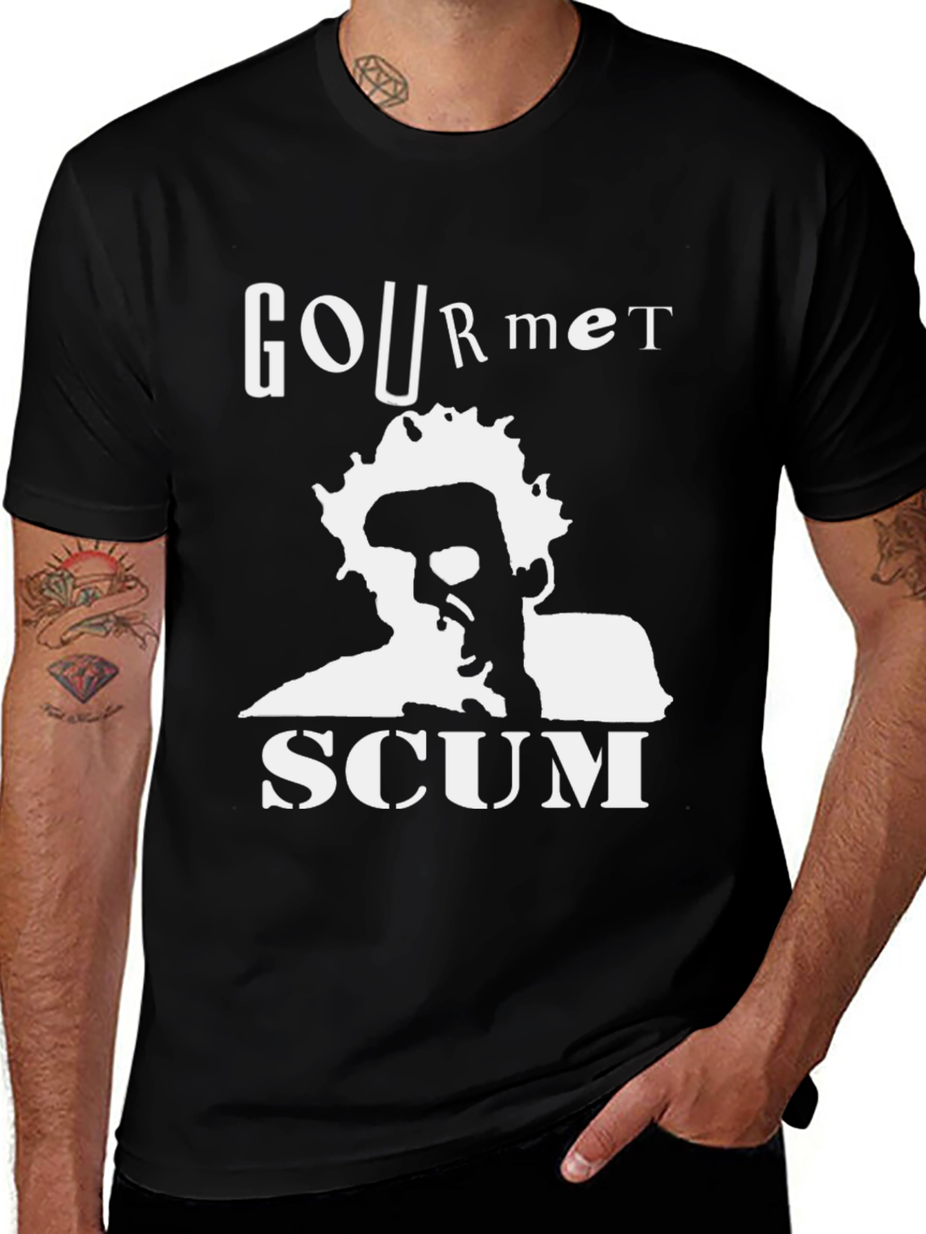 Variant 30 of Gourmet Scum Graphic Tee - Black Cotton Blend