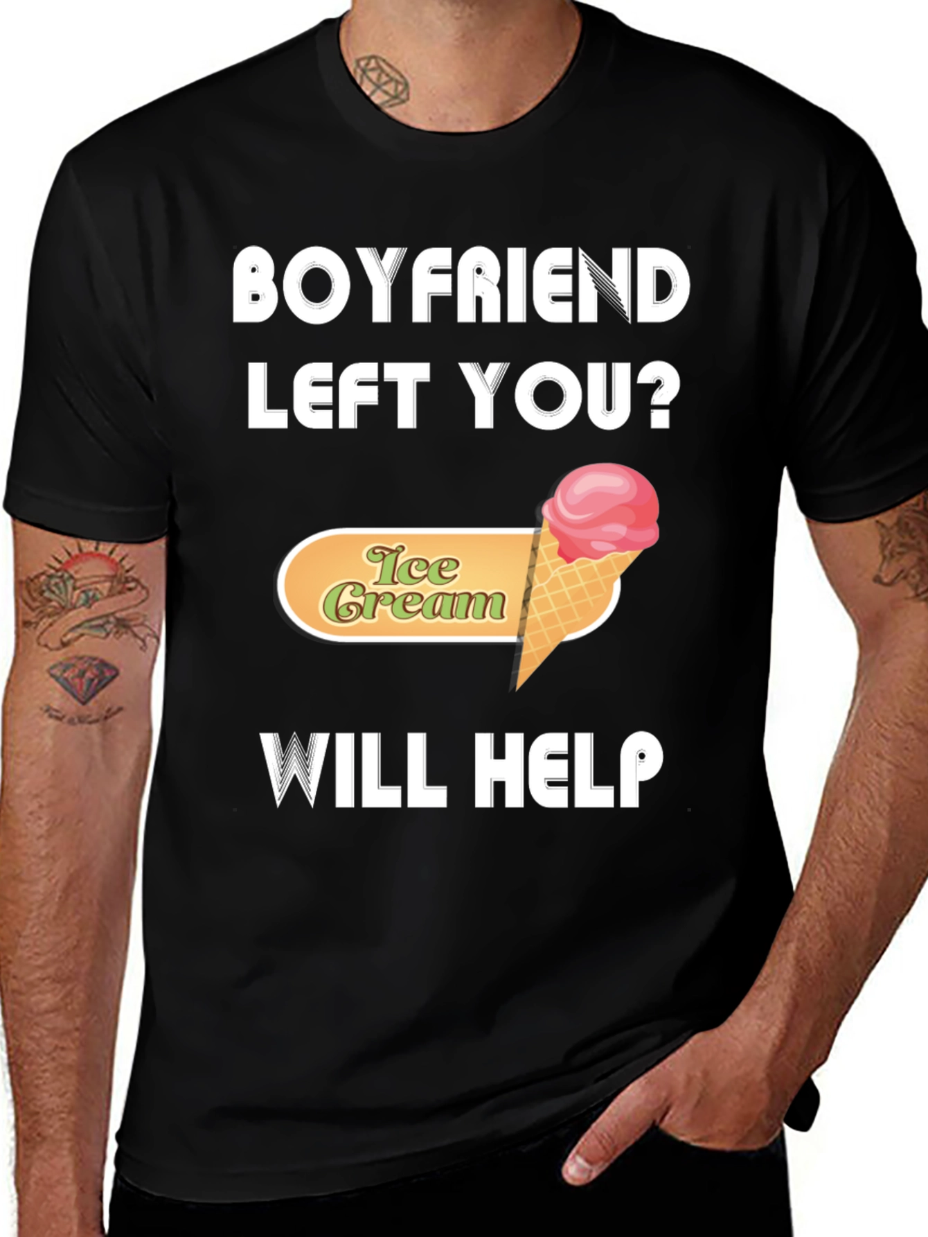 Variant 19 of Boyfriend Left You? Ice Cream Will Help T-Shirt