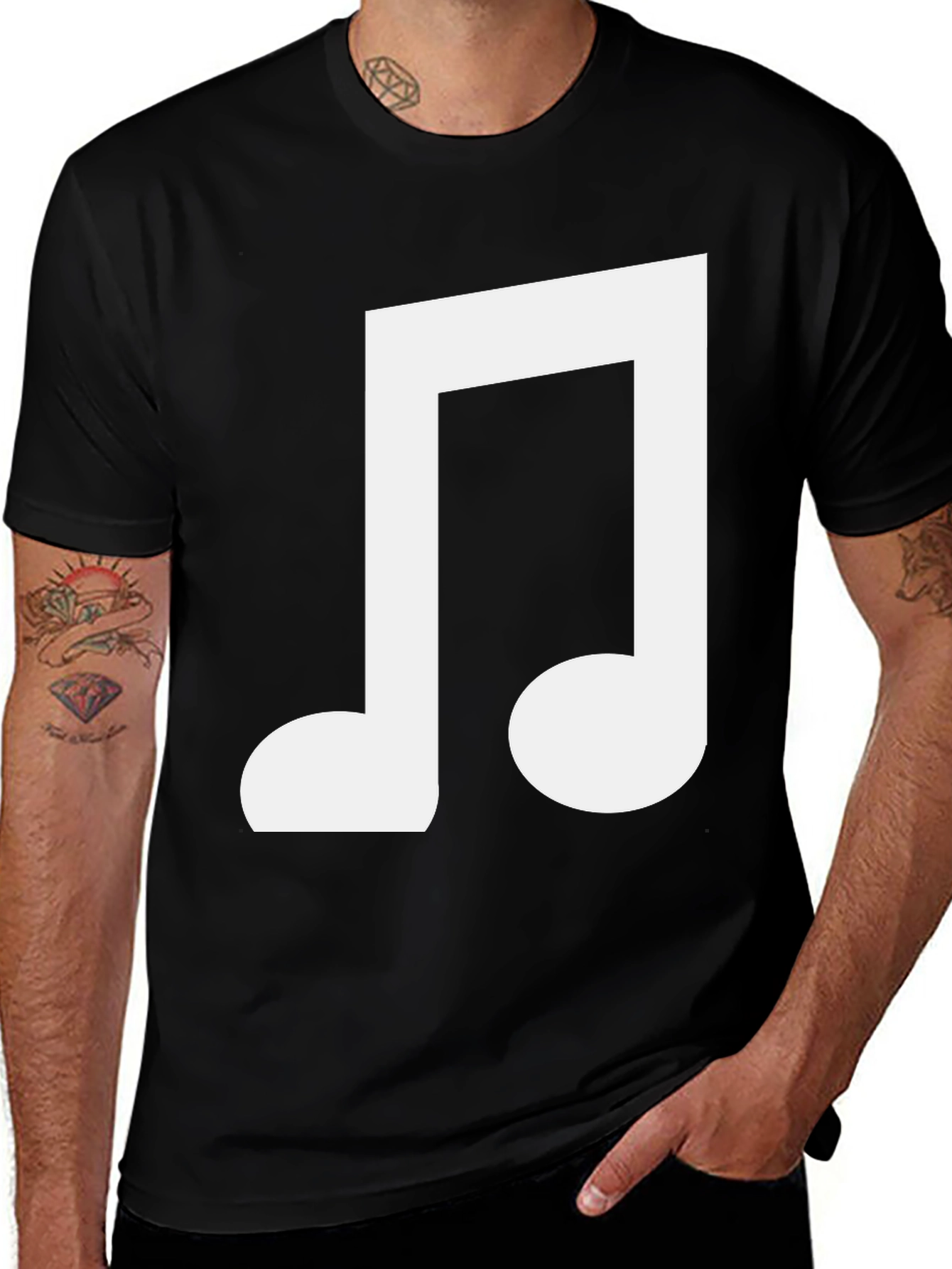 Variant 15 of Musical Note Graphic Tee - Classic Black