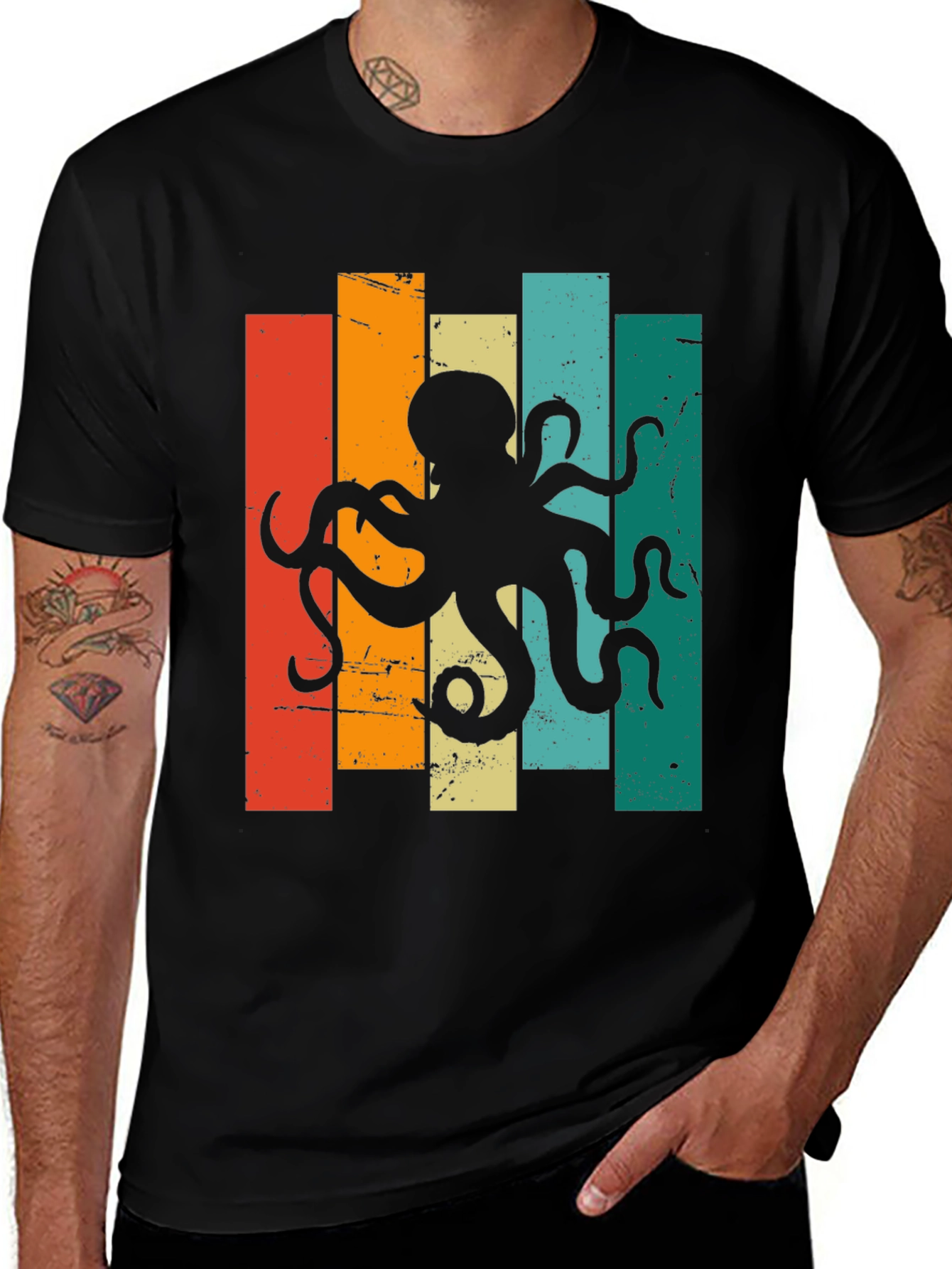 Variant 17 of Retro Octopus T-Shirt