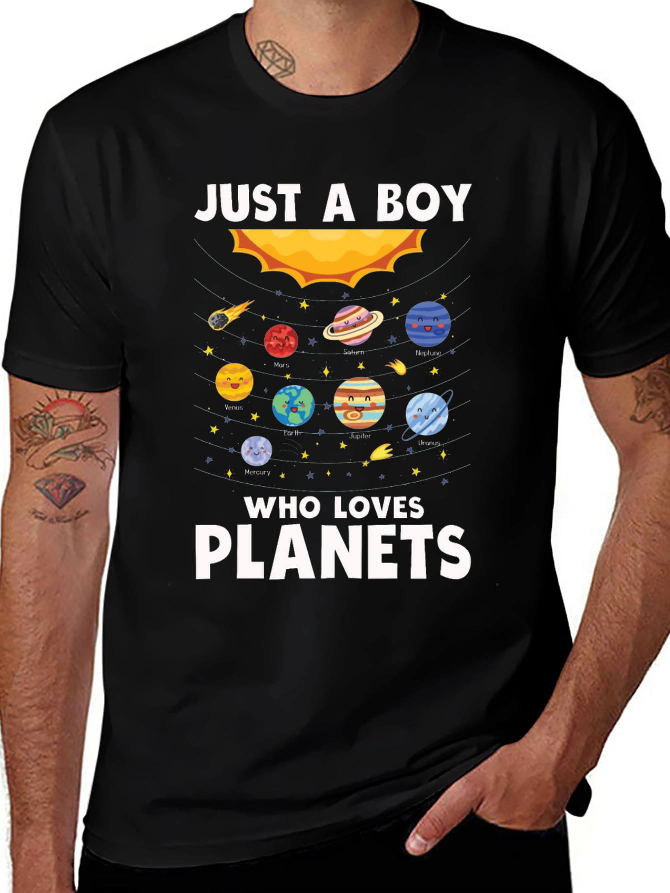 Variant 21 of Just A Boy Who Loves Planets T-Shirt
