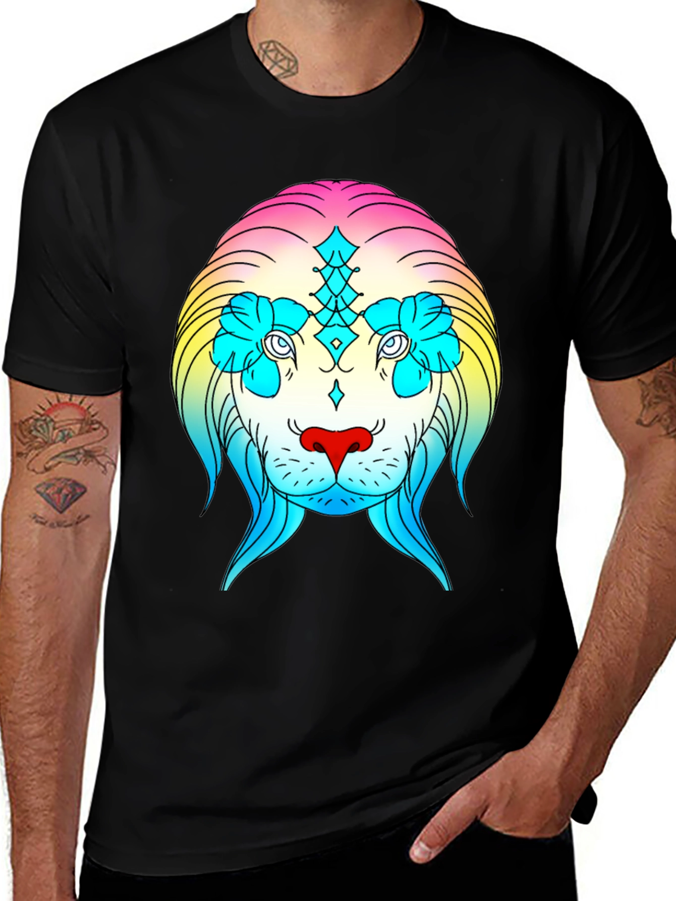 Variant 27 of Rainbow Lion Graphic Tee - Stylish Streetwear