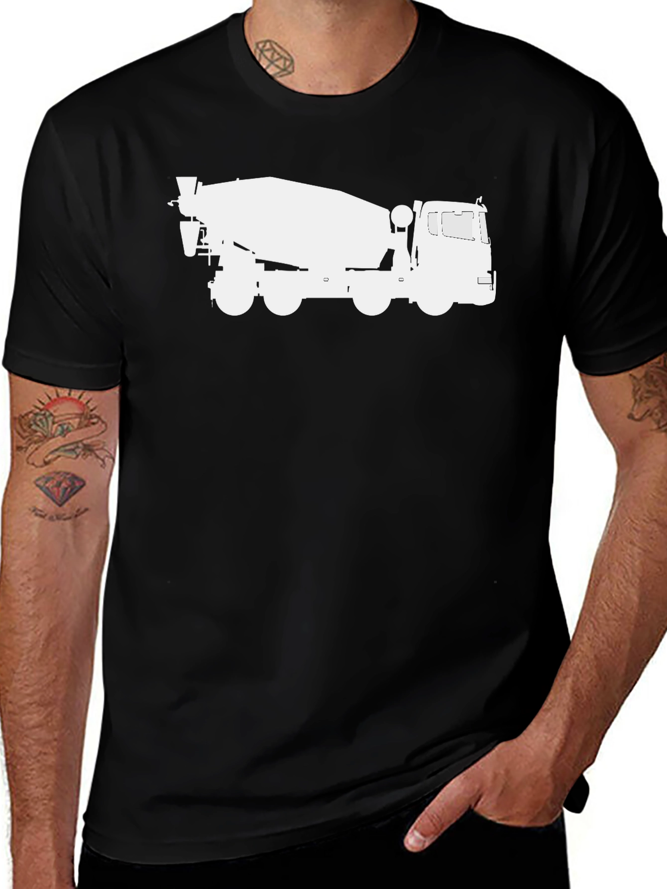 Variant 29 of Concrete Truck Graphic Tee - Black