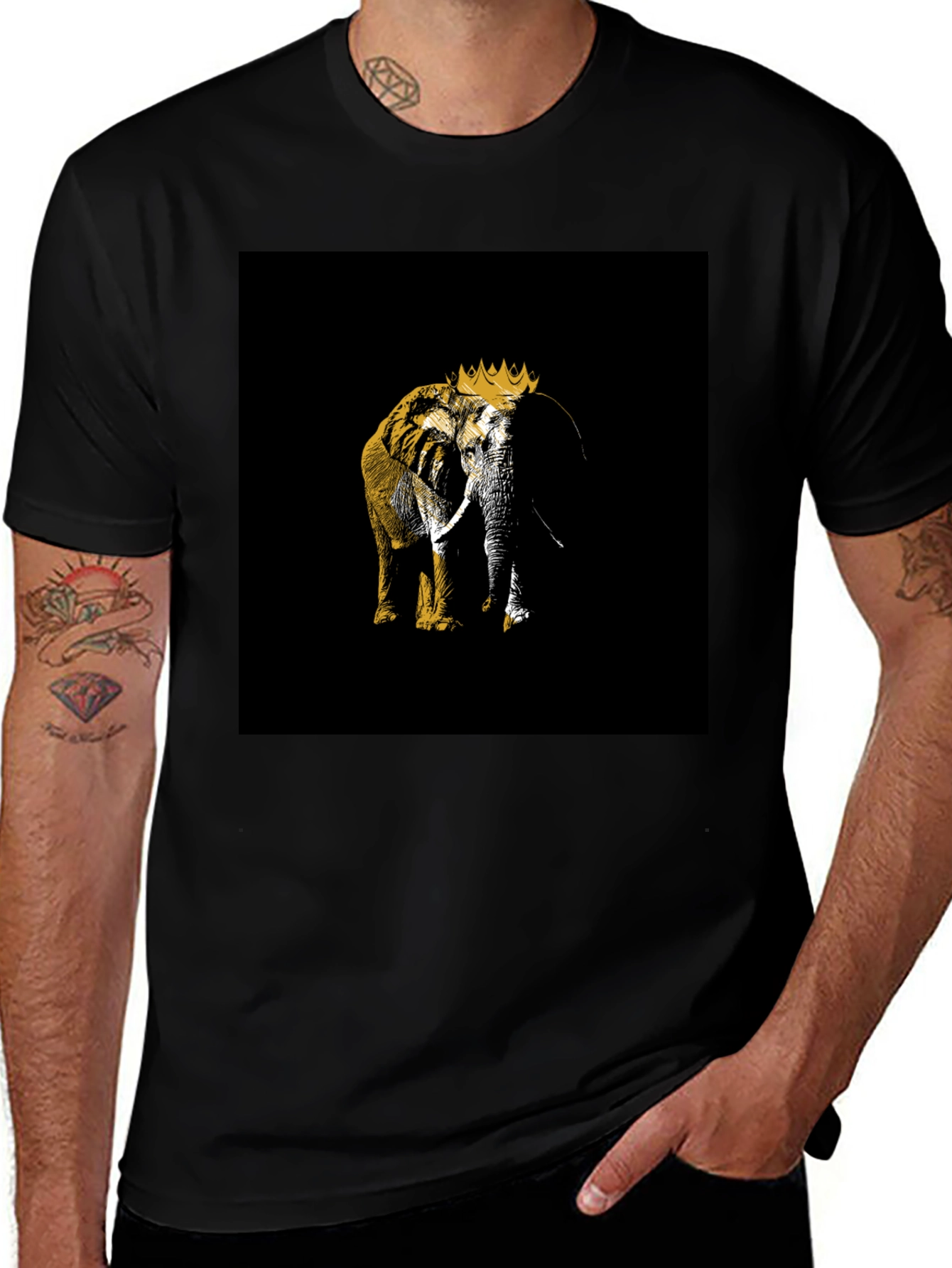 Variant 2 of King Elephant Black T-Shirt Graphic Tee