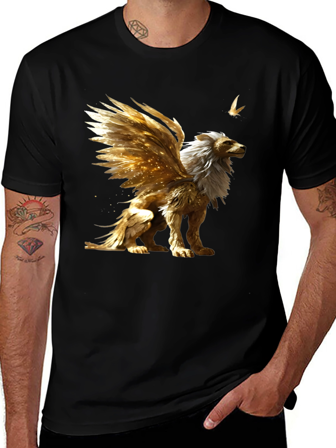 Variant 29 of Winged Lion Graphic Tee - Black T-Shirt