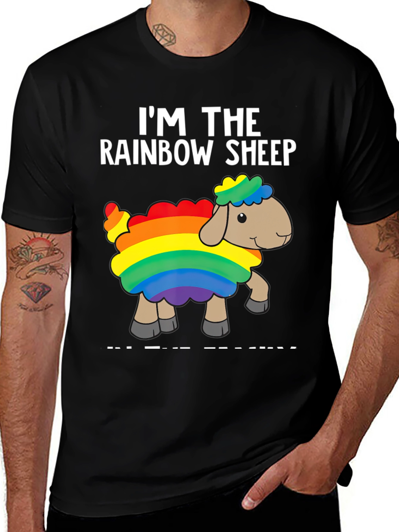 Variant 8 of Rainbow Sheep T-Shirt - Pride Apparel