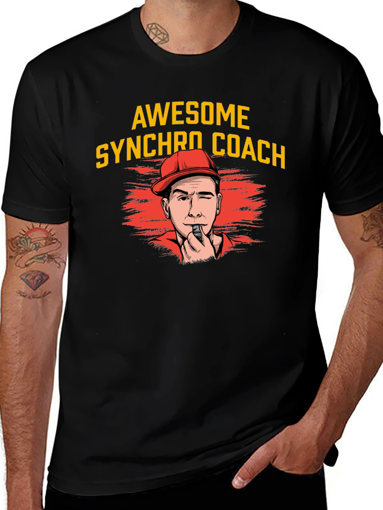Black Awesome Synchro Coach Graphic Tee main image