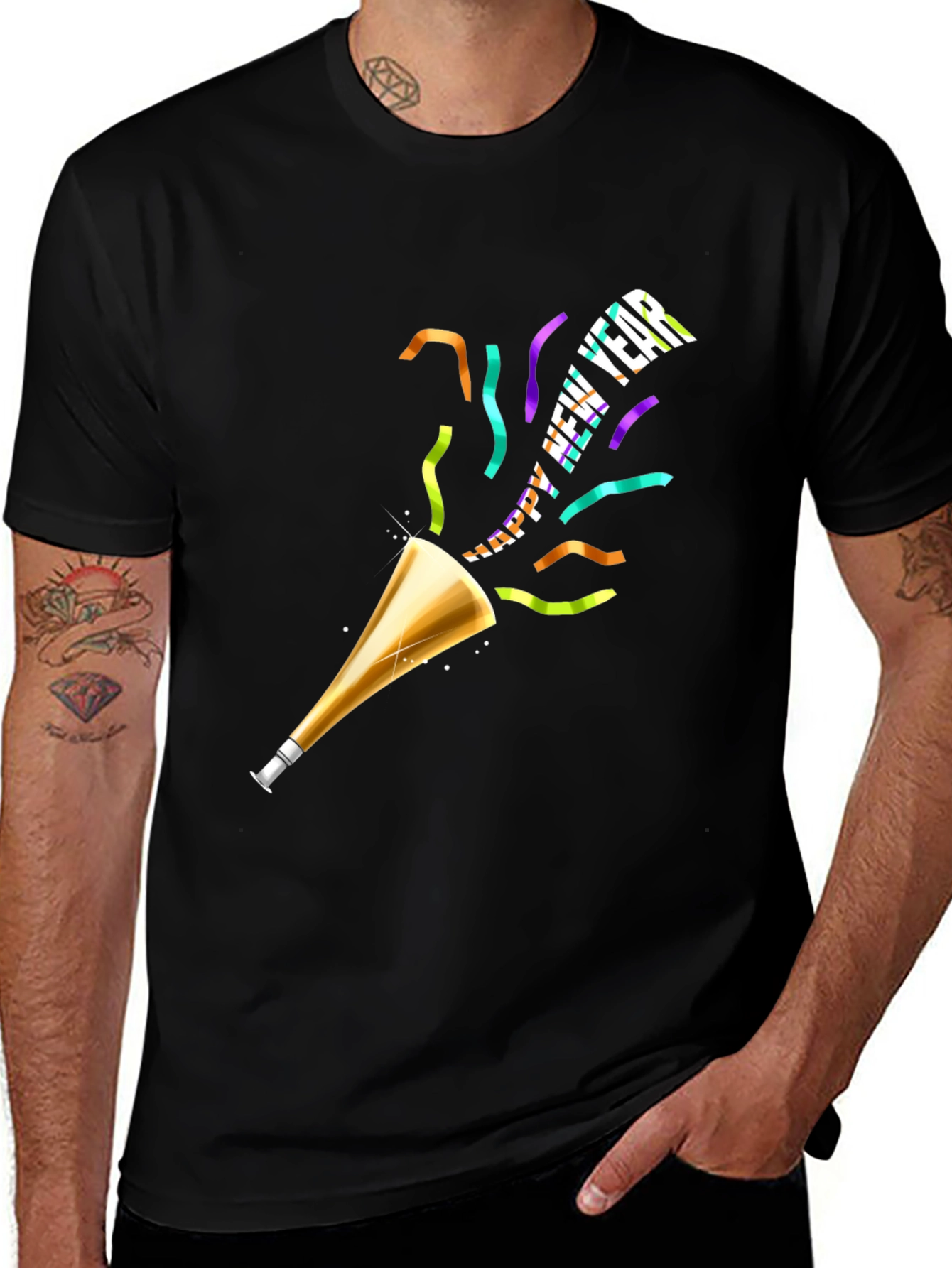 Variant 4 of Happy New Year T-Shirt Black Holiday Tee