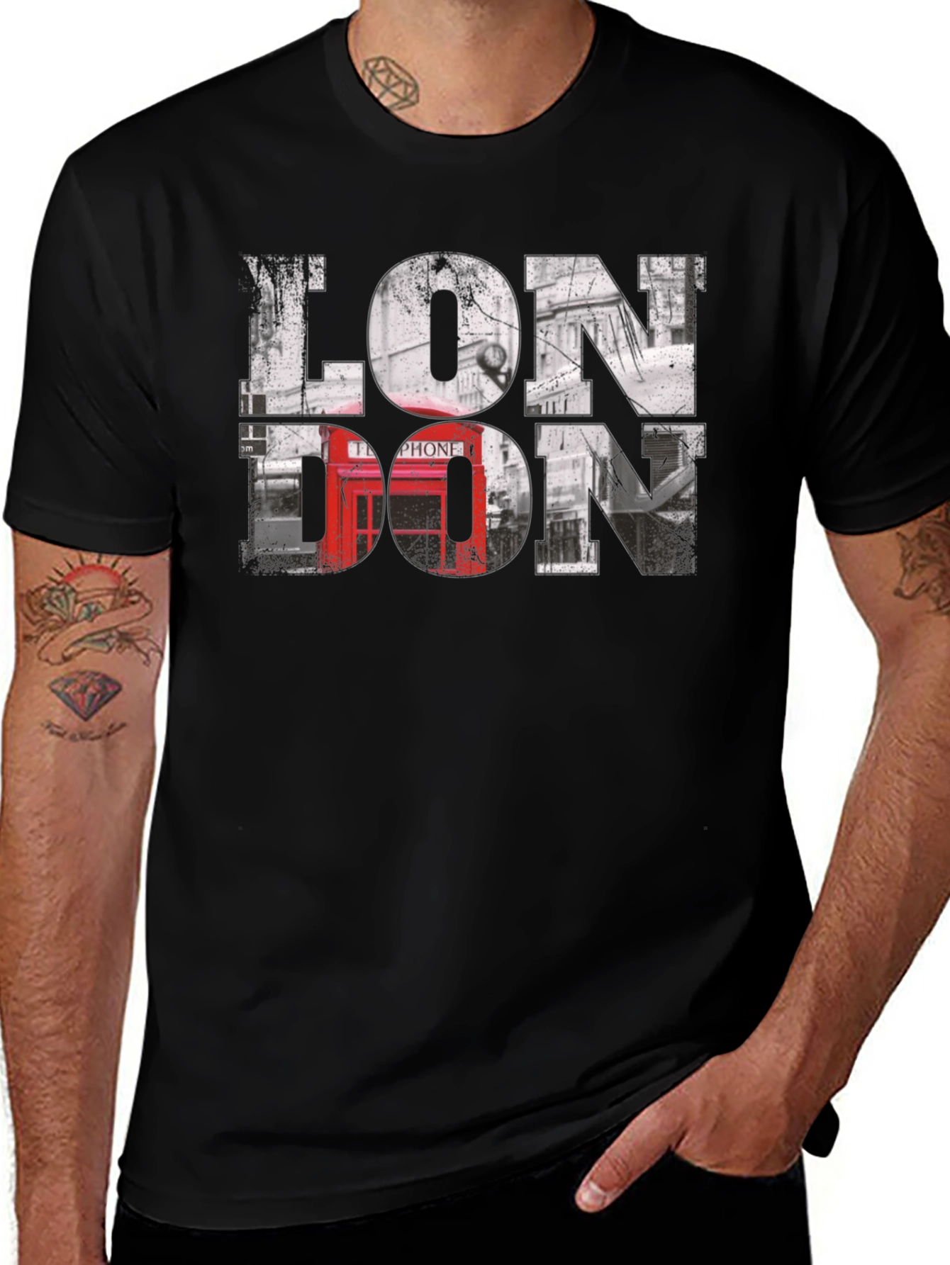 London Graphic Tee - Black Cotton
