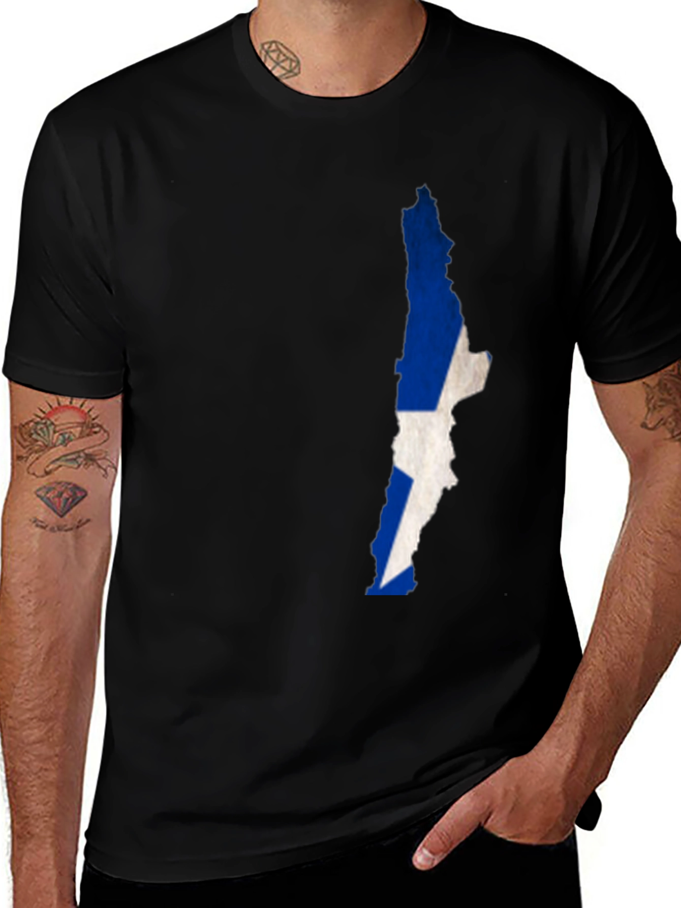 Scotland Map Flag Black T-Shirt