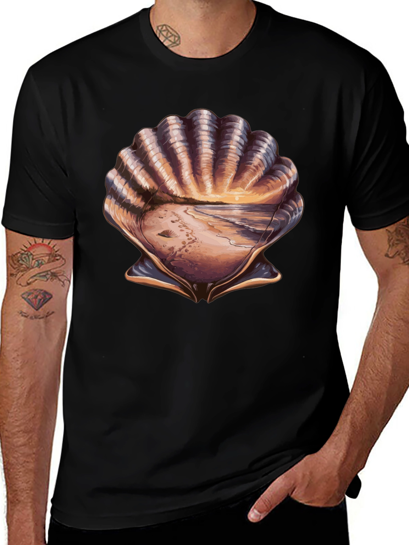 Variant 11 of Seashell Beach T-Shirt - Coastal Style