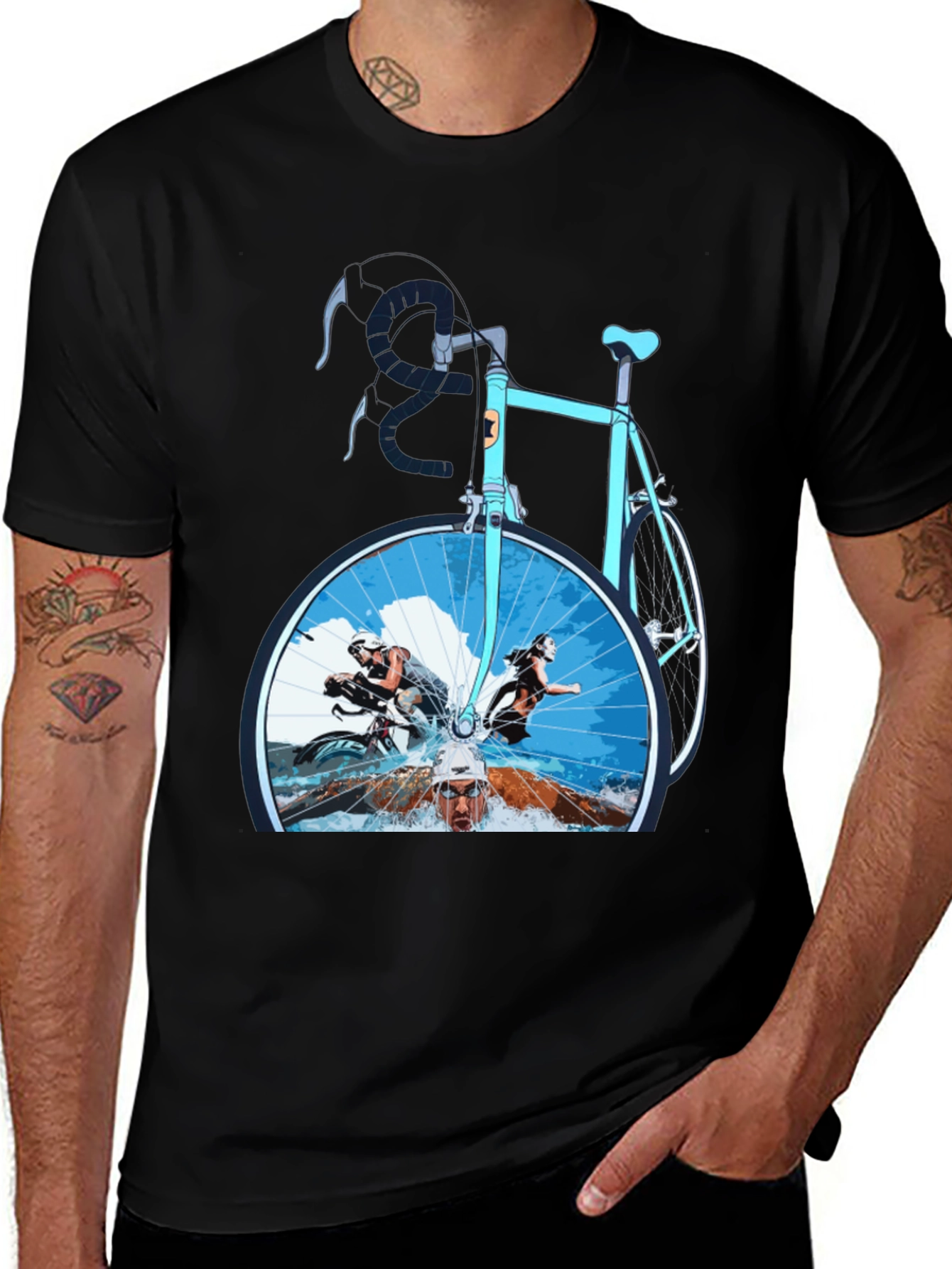 Variant 2 of Triathlon T-Shirt: Swim Bike Run