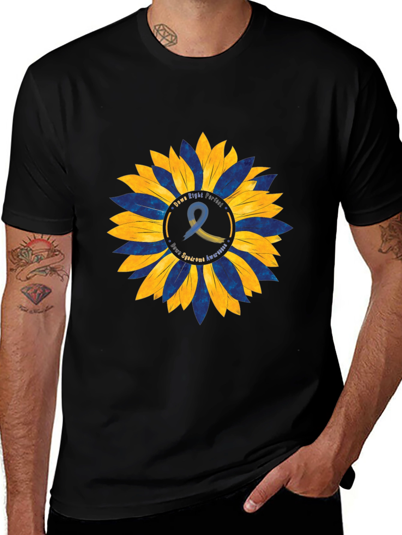 Down Syndrome Awareness Sunflower Graphic T-Shirt