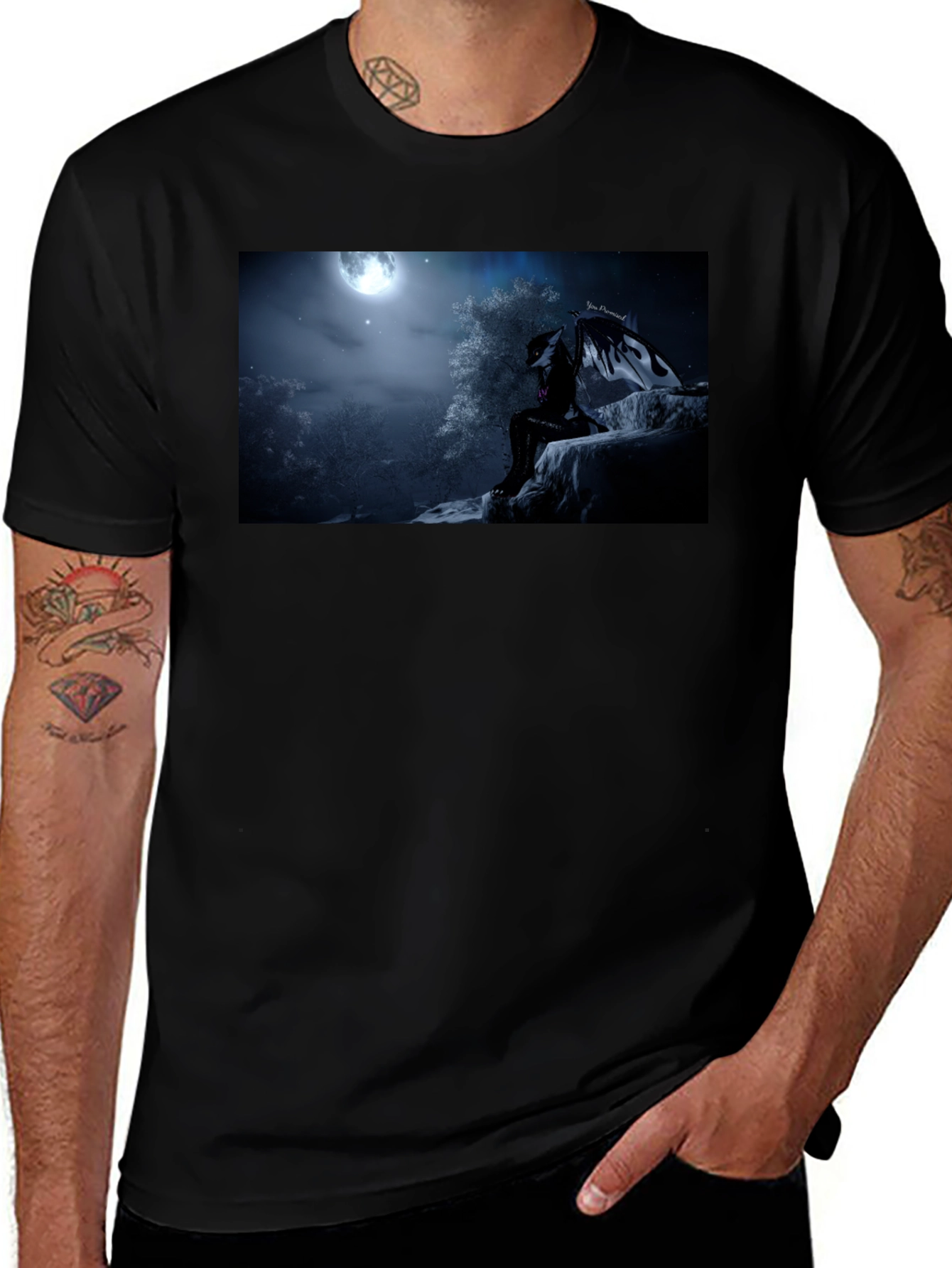 Variant 6 of Moonlit Angel T-Shirt - Black