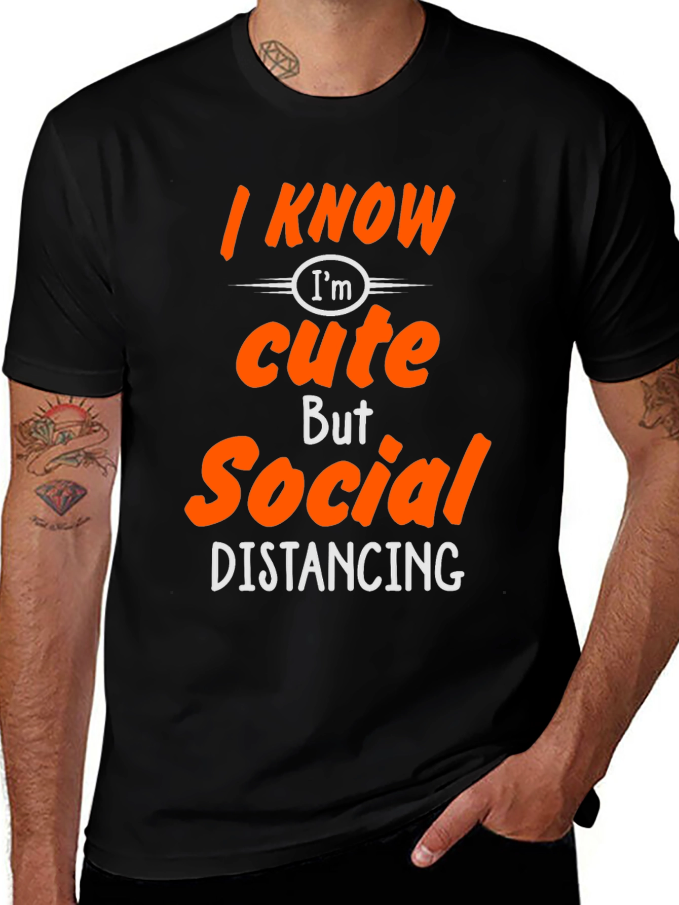 Variant 14 of Funny Social Distancing Graphic Tee Shirt
