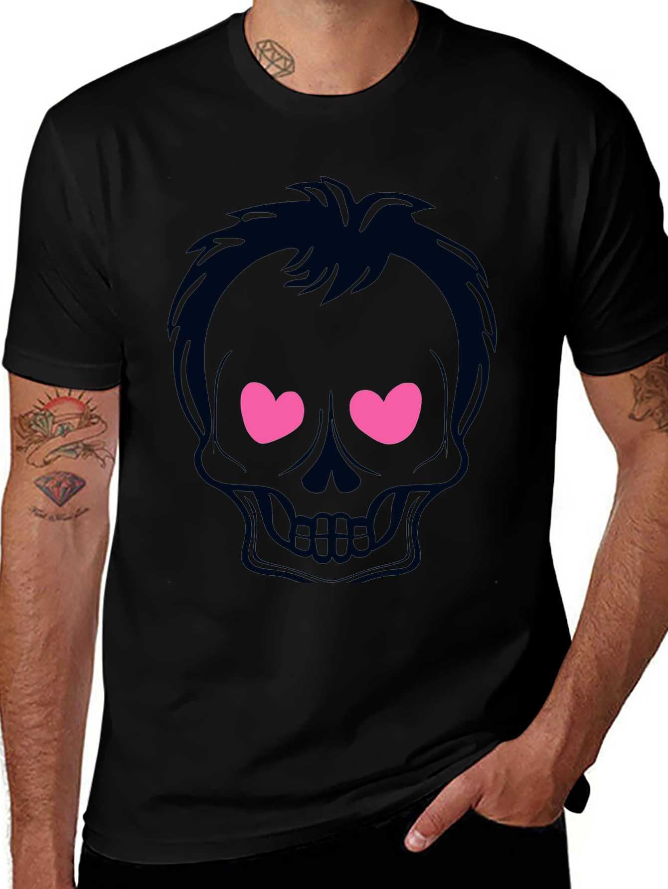 Variant 11 of Skull Love Eyes Graphic T-Shirt - Mens
