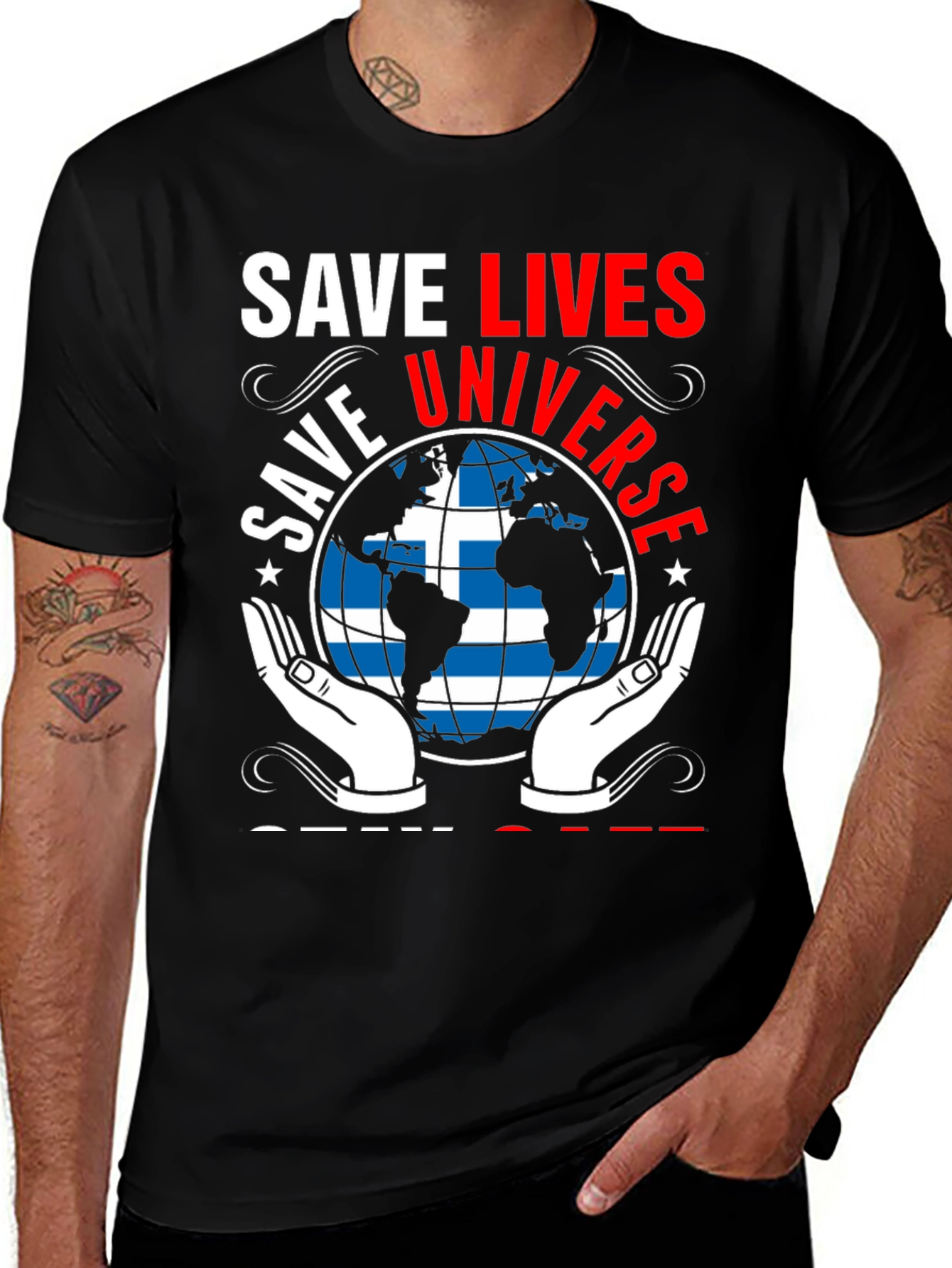 Variant 2 of Save Lives Universe Graphic T-Shirt