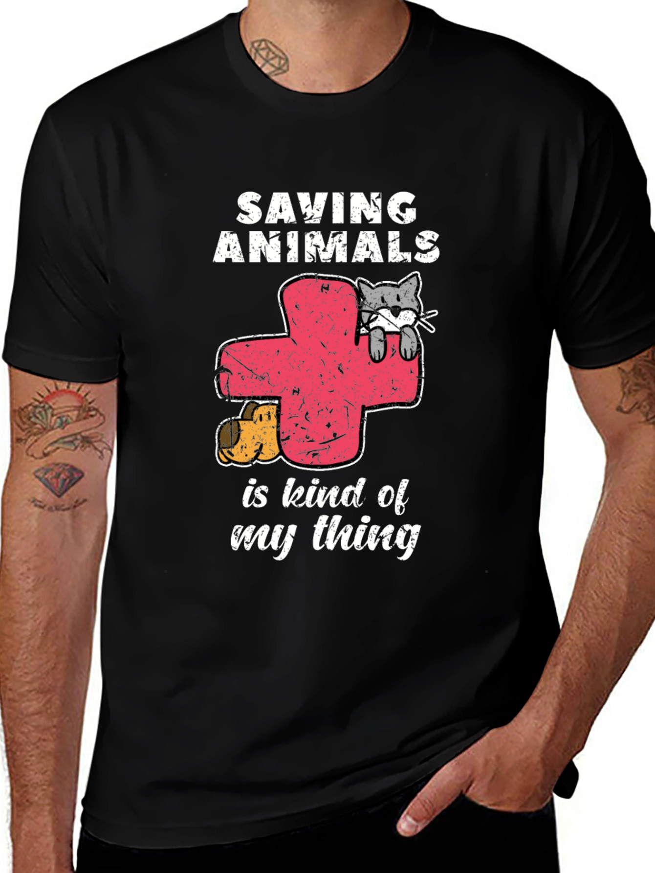 Variant 21 of Saving Animals T-Shirt: Vet & Pet Lover Tee