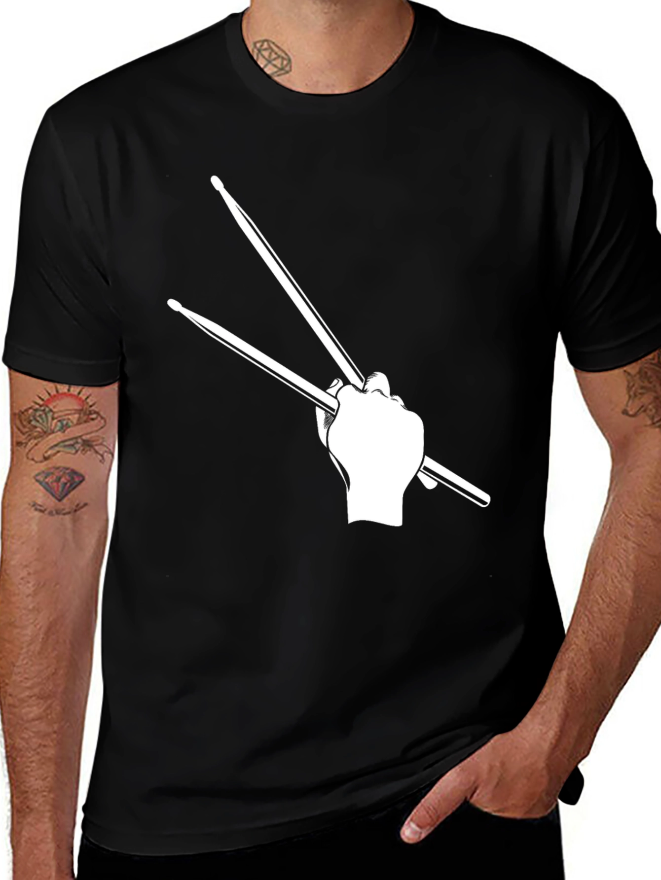 Variant 30 of Drummer Graphic T-Shirt - Black, Casual