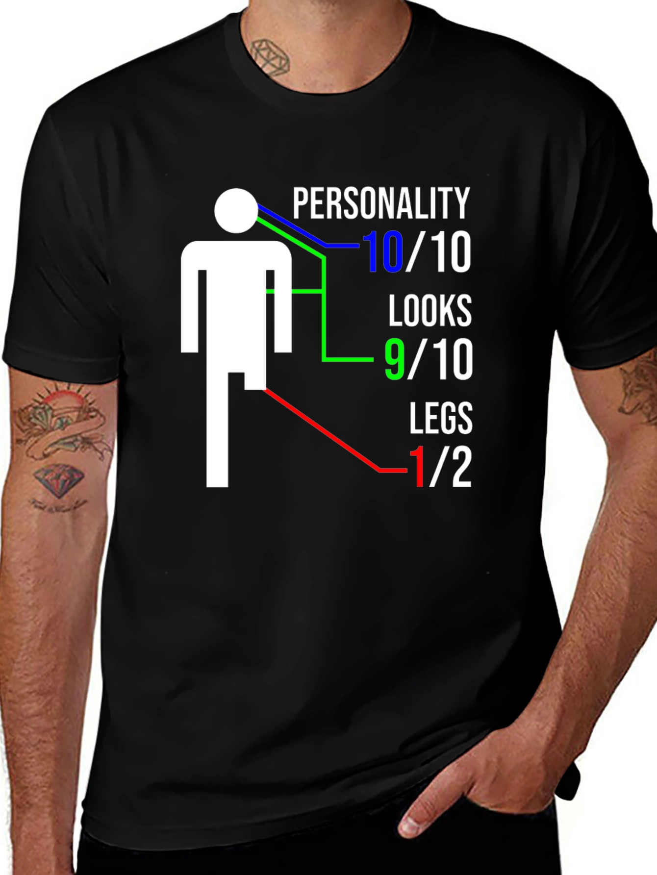 Variant 24 of Funny One-Legged Man Graphic T-Shirt