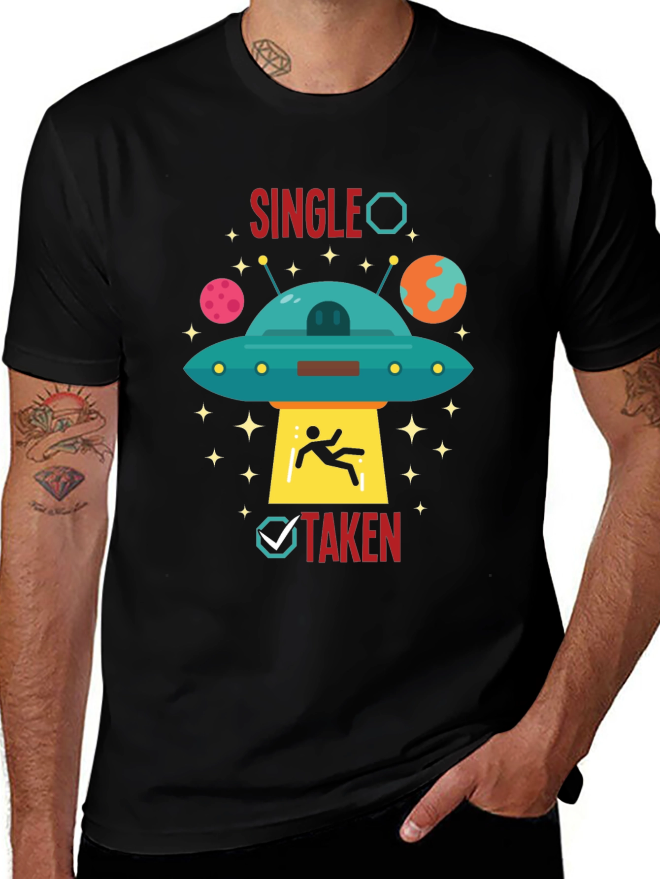 Variant 28 of Single Taken UFO Abduction Graphic T-Shirt