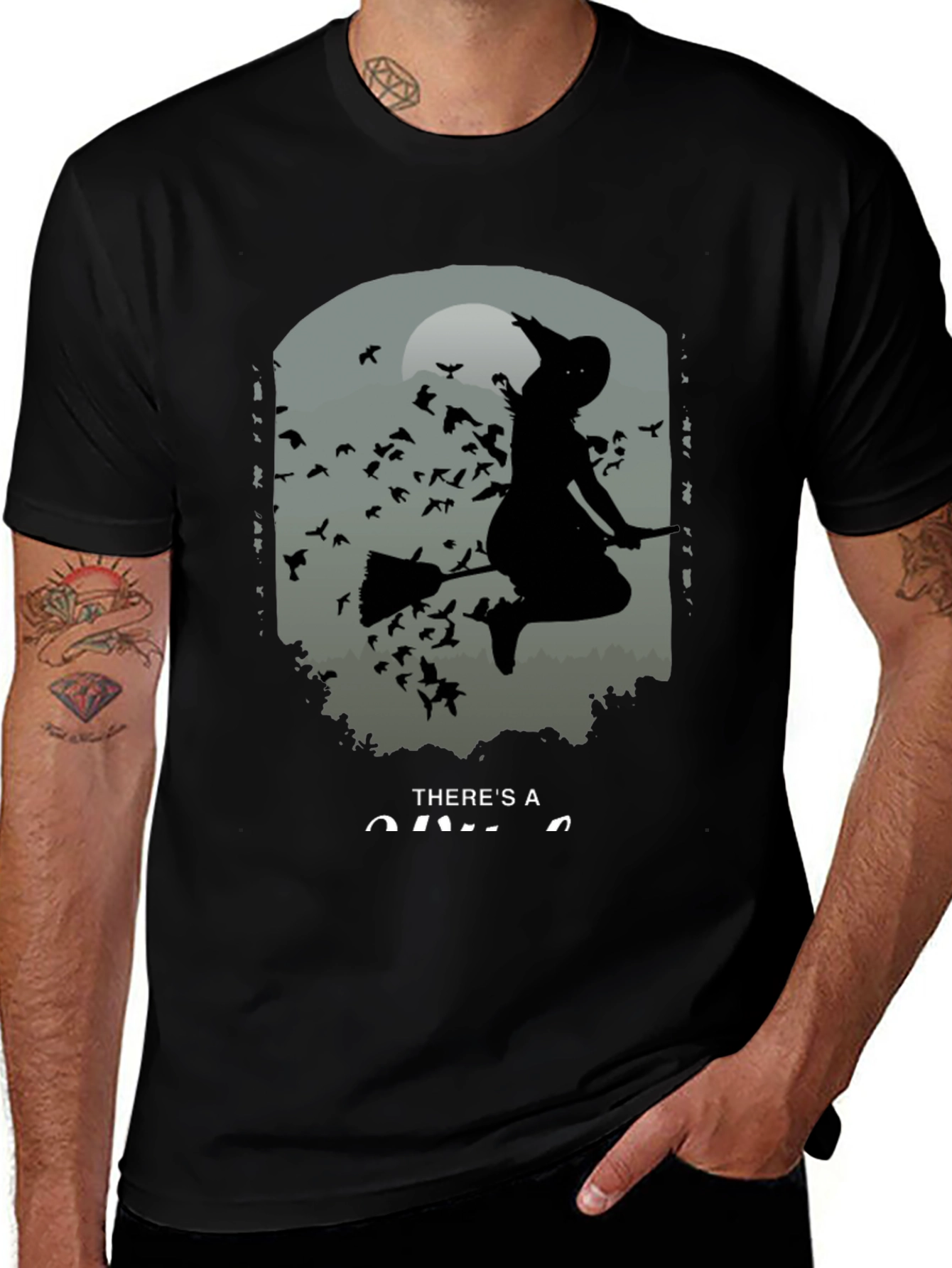 Variant 2 of Witch Silhouette Graphic T-Shirt