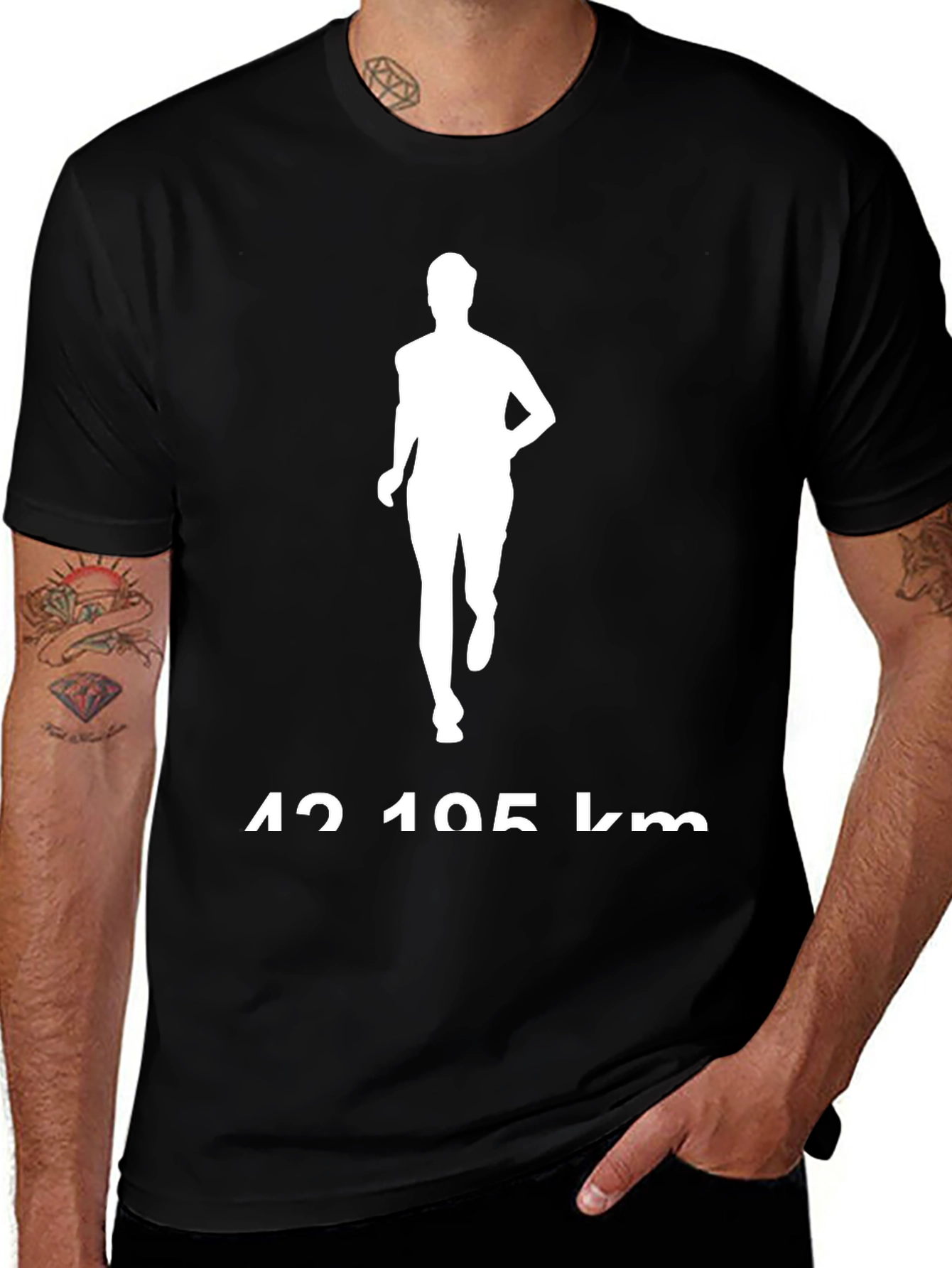 Variant 5 of Marathon Runner Graphic Tee - 42.195 km Distance